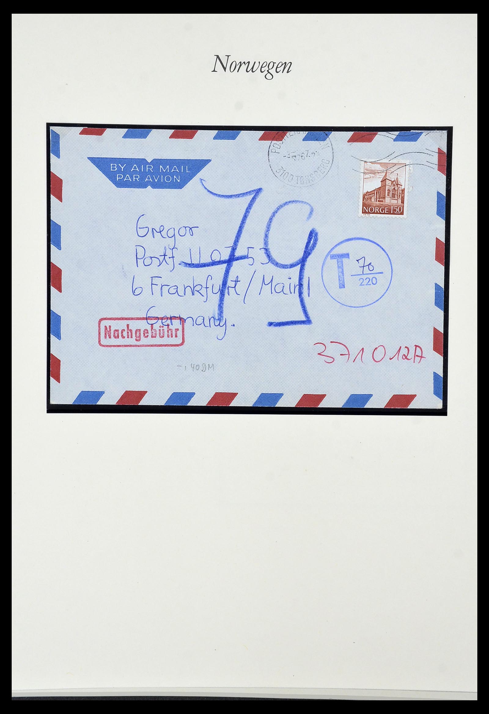 34154 032 - Postzegelverzameling 34154 Noorwegen port 1883-1973.