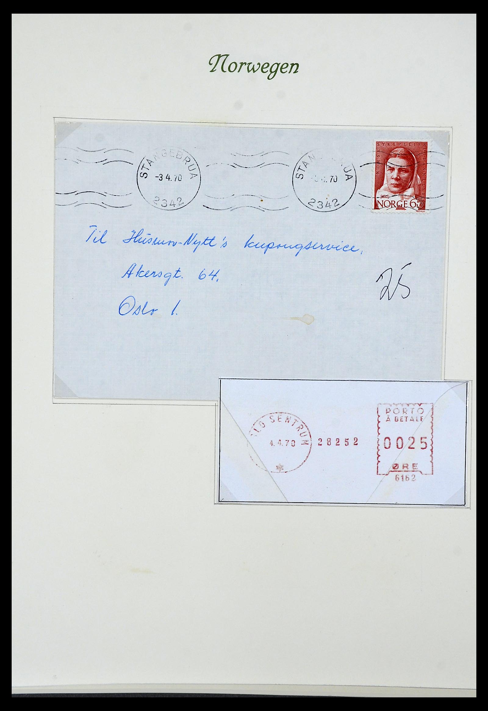 34154 033 - Postzegelverzameling 34154 Noorwegen port 1883-1973.