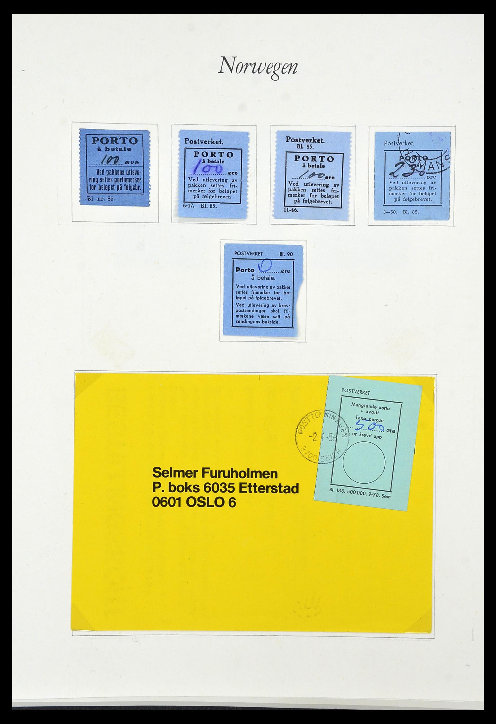 34154 035 - Stamp collection 34154 Norway postage dues 1883-1973.