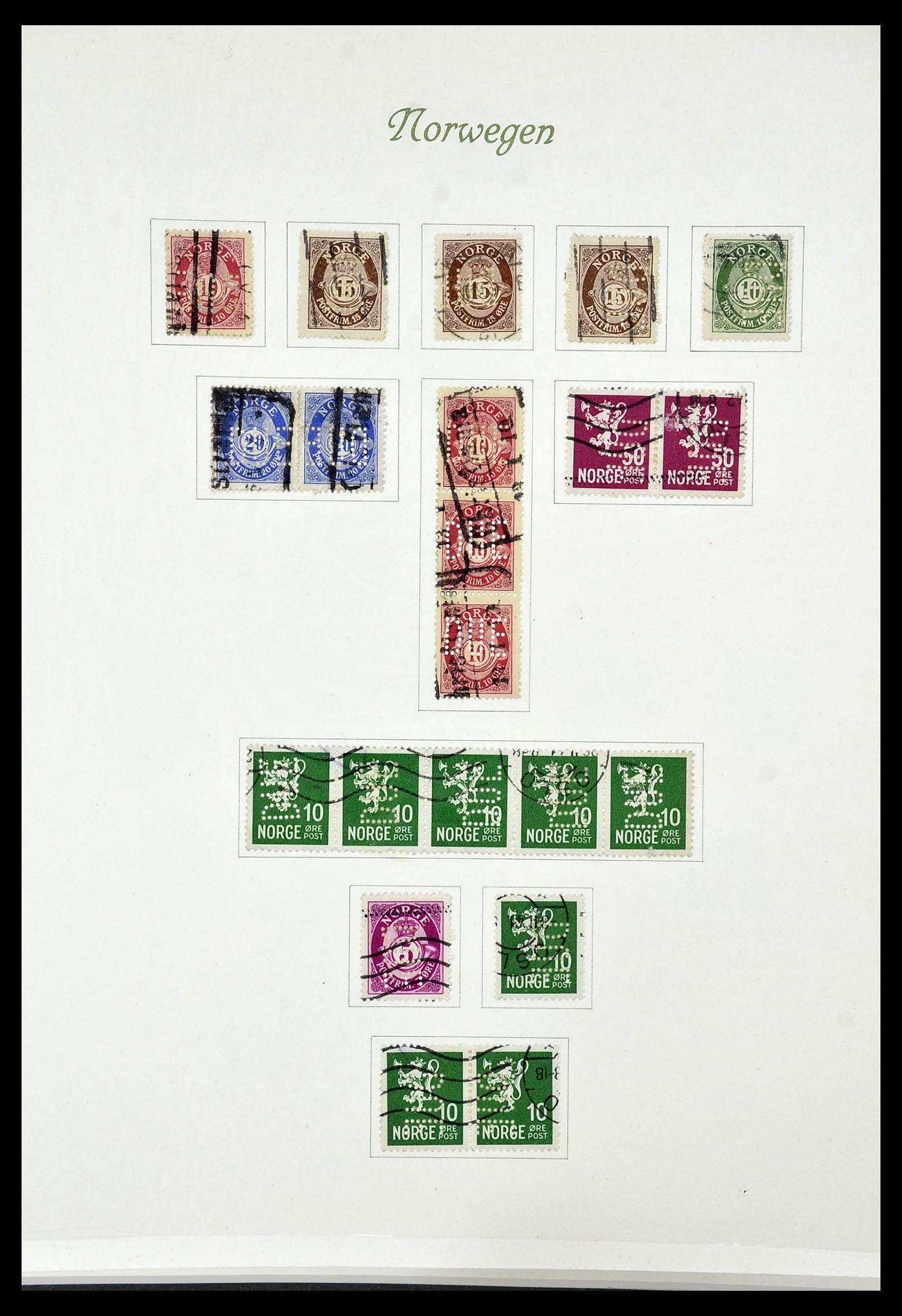 34154 036 - Postzegelverzameling 34154 Noorwegen port 1883-1973.