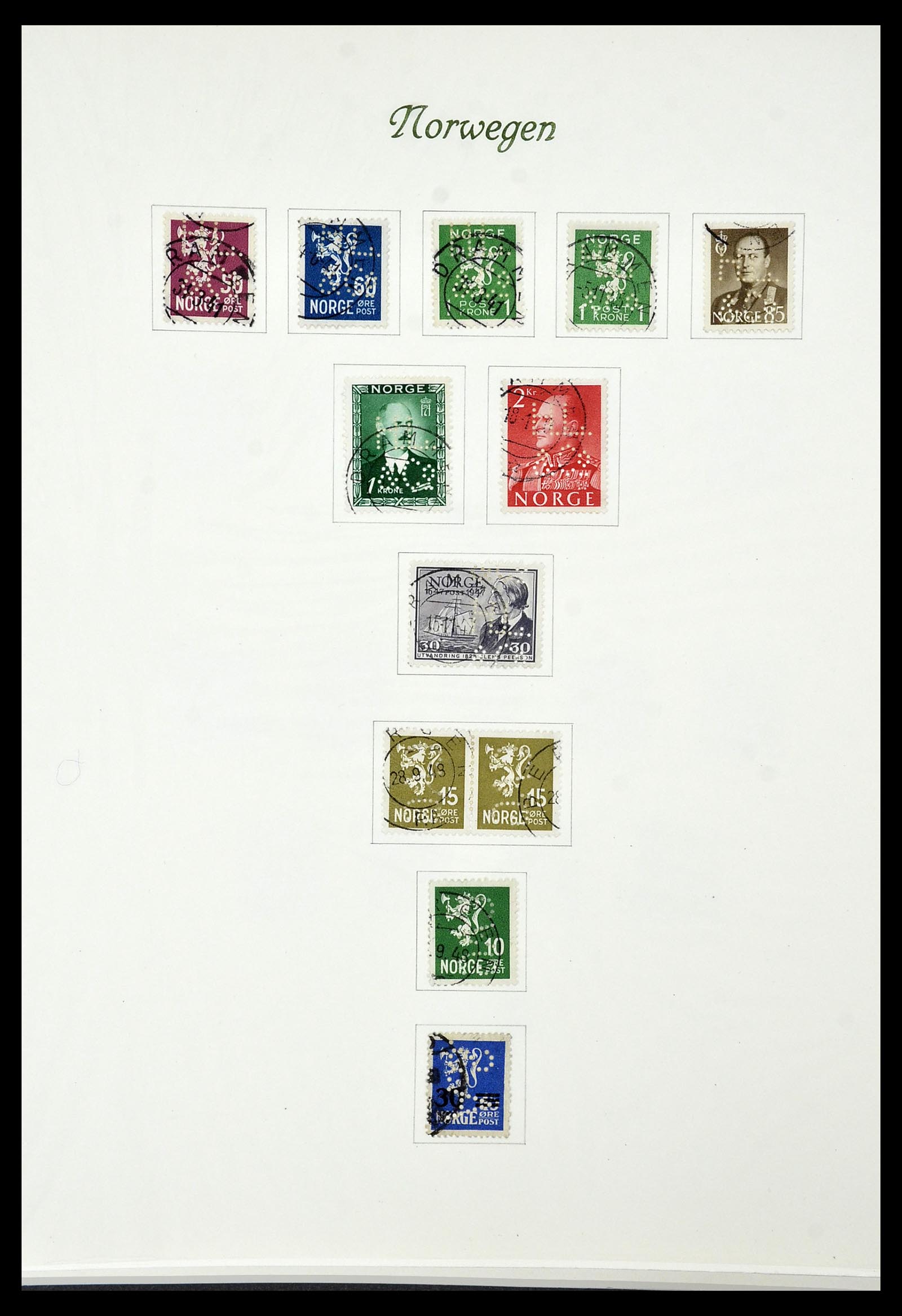 34154 038 - Postzegelverzameling 34154 Noorwegen port 1883-1973.