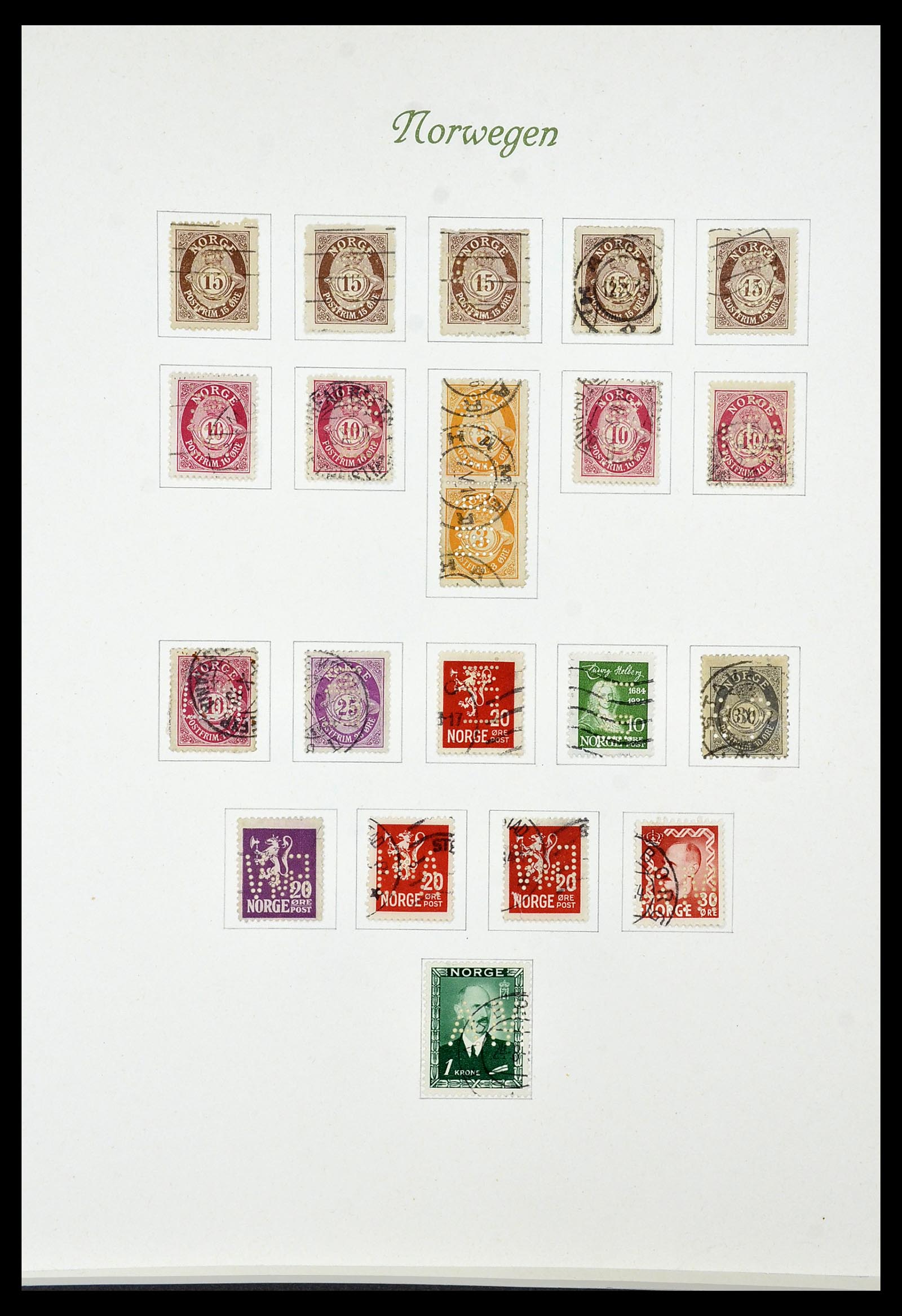 34154 039 - Postzegelverzameling 34154 Noorwegen port 1883-1973.