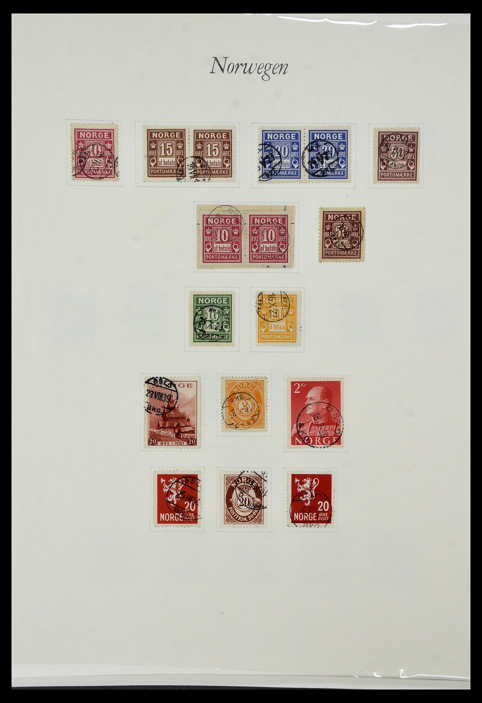 34154 040 - Postzegelverzameling 34154 Noorwegen port 1883-1973.