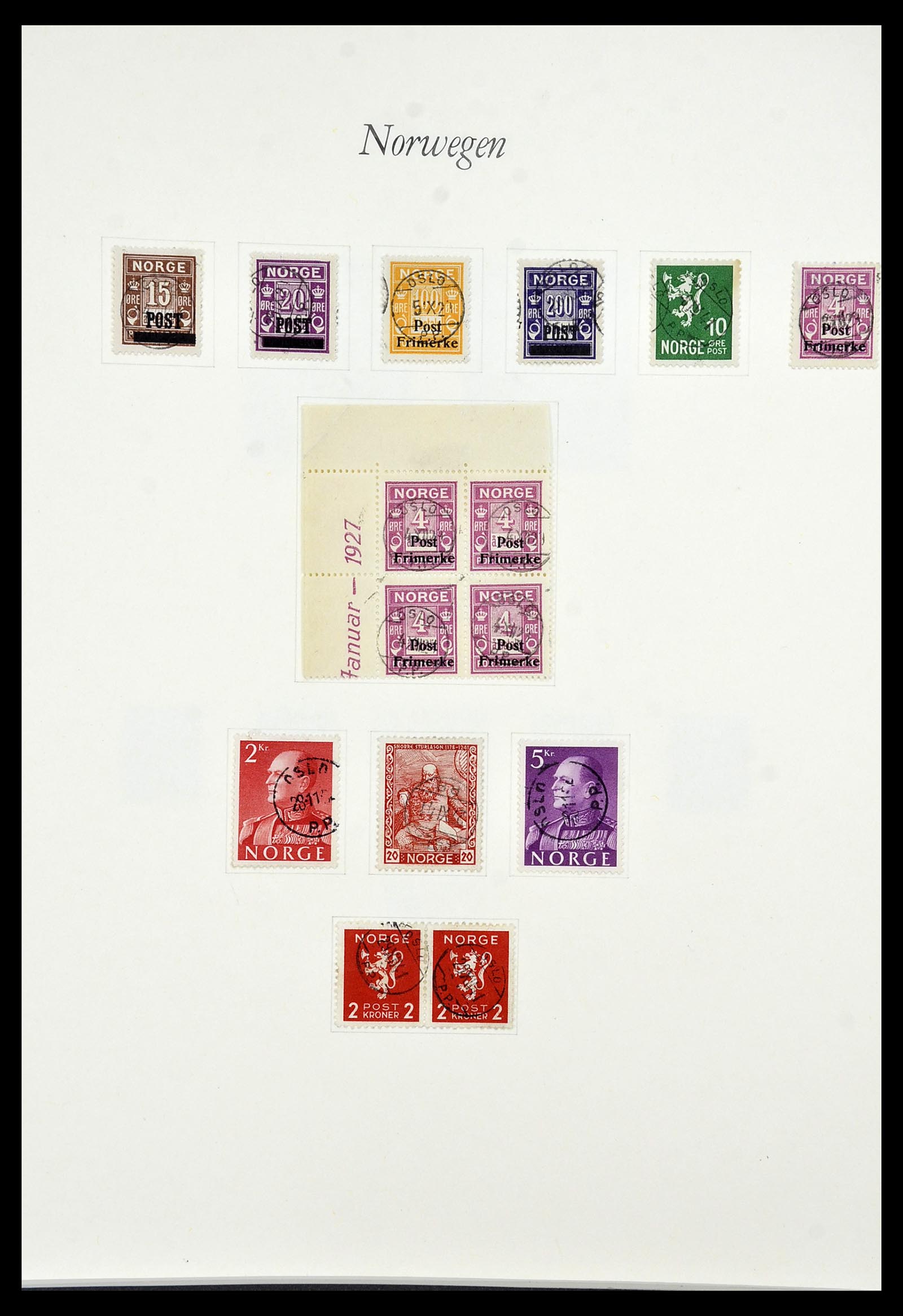 34154 042 - Postzegelverzameling 34154 Noorwegen port 1883-1973.