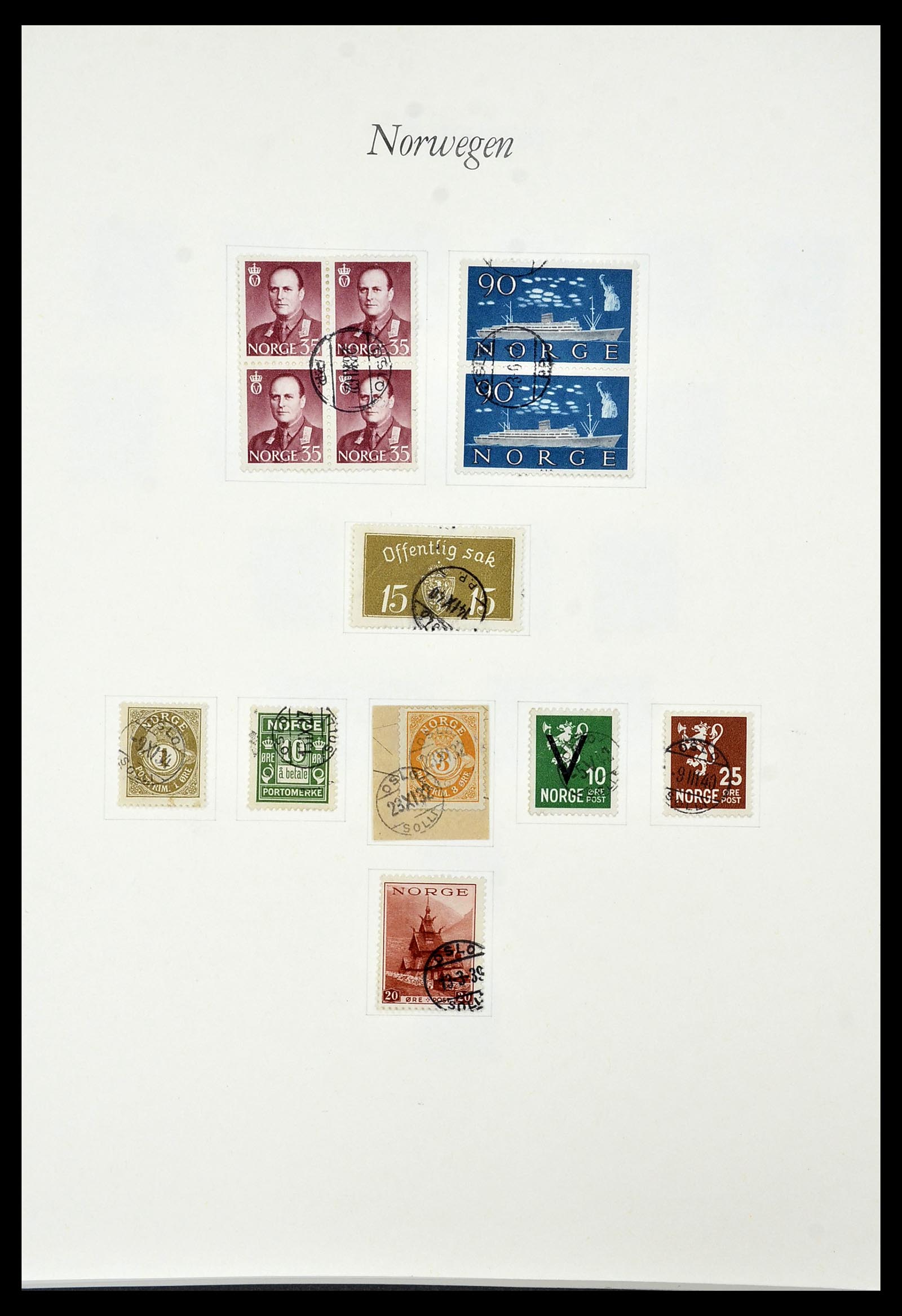 34154 043 - Postzegelverzameling 34154 Noorwegen port 1883-1973.