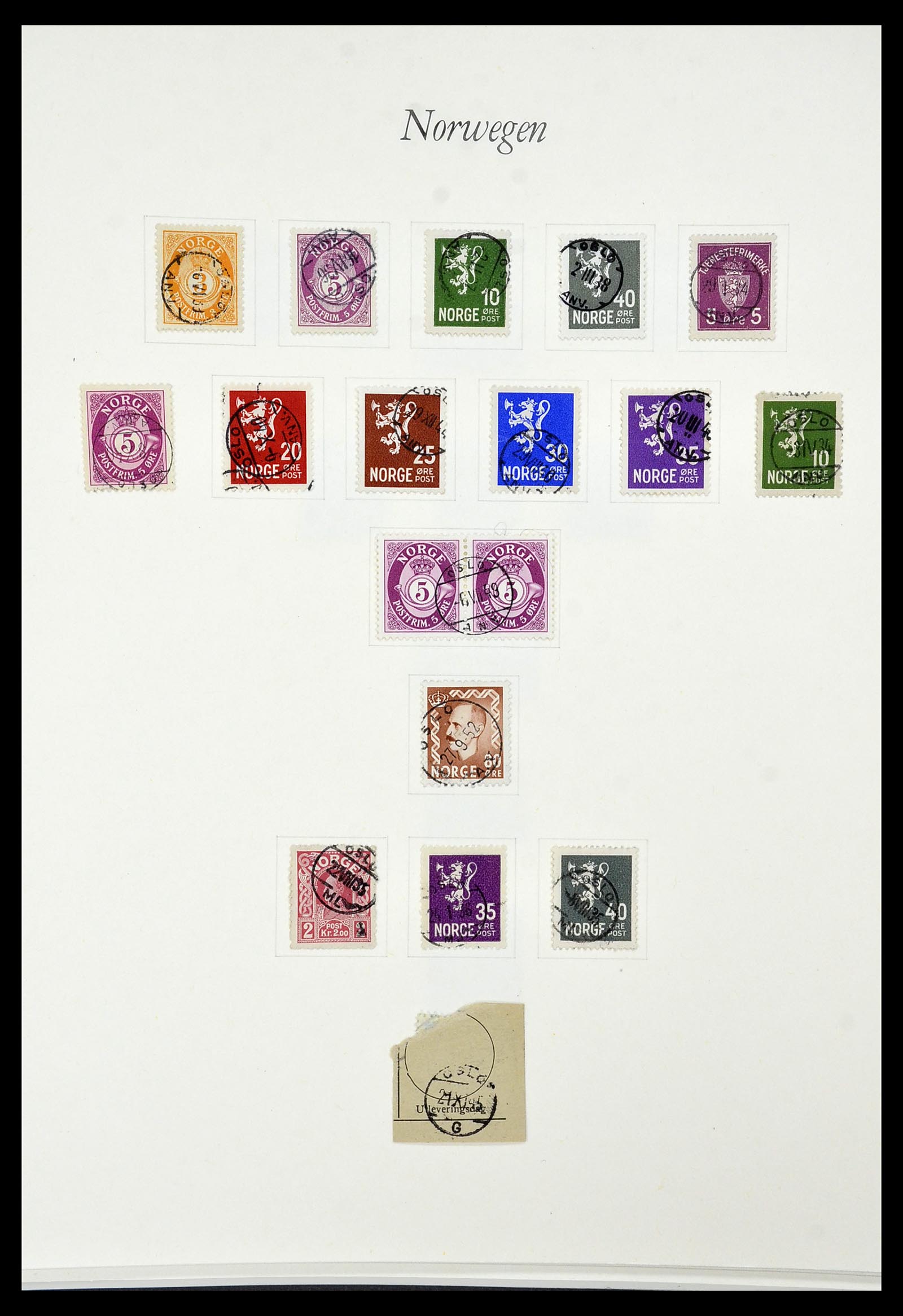 34154 045 - Postzegelverzameling 34154 Noorwegen port 1883-1973.