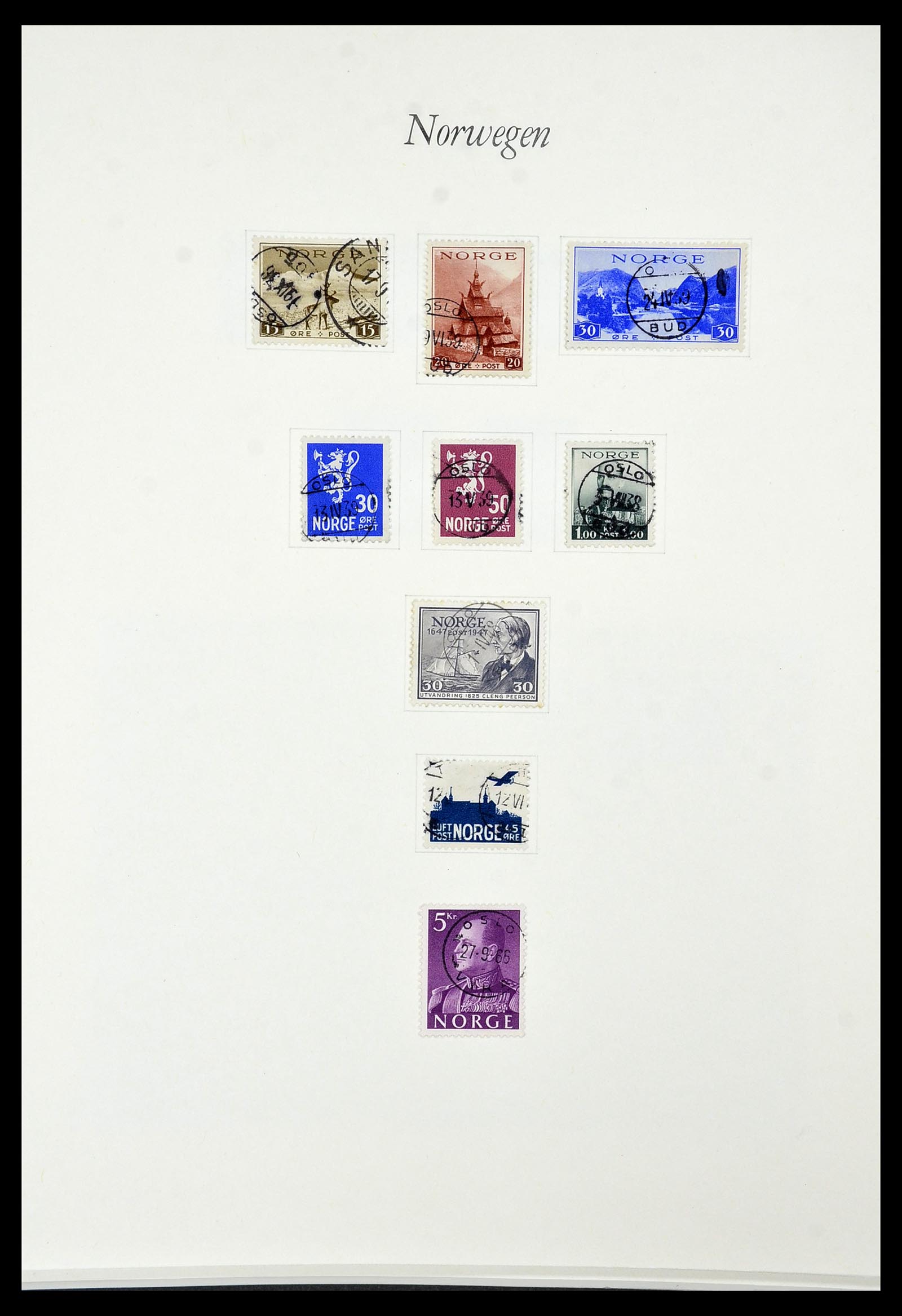 34154 046 - Postzegelverzameling 34154 Noorwegen port 1883-1973.