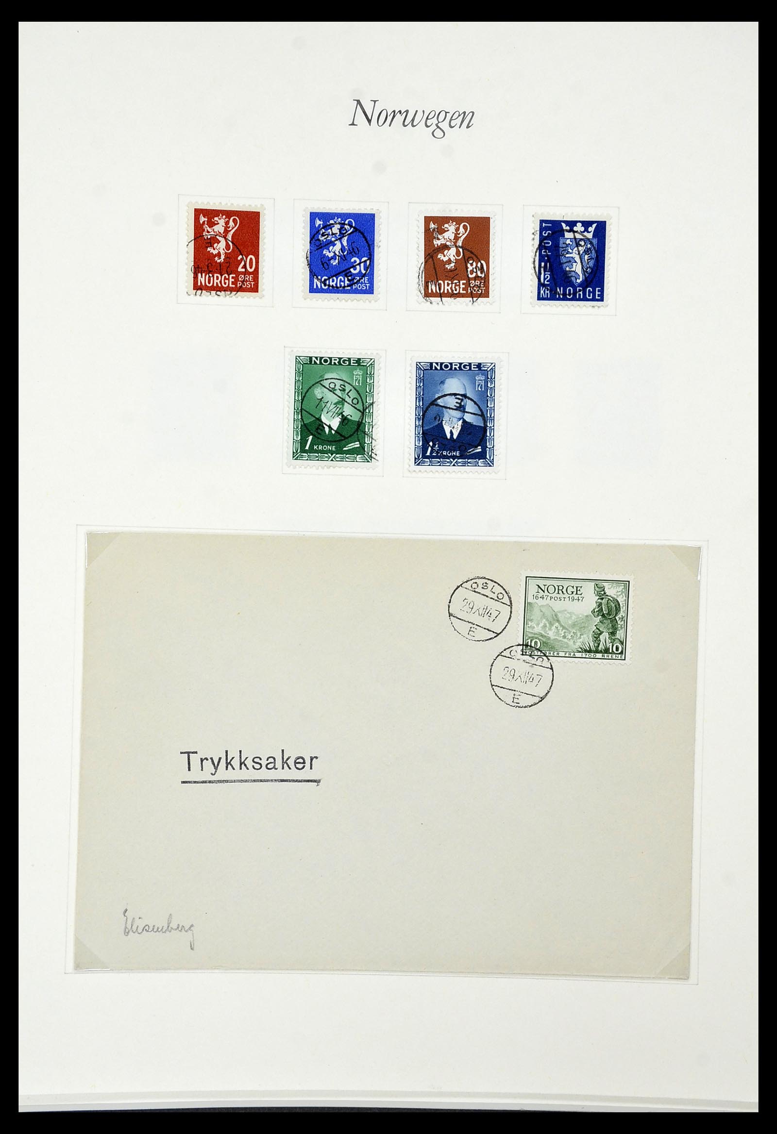34154 047 - Postzegelverzameling 34154 Noorwegen port 1883-1973.