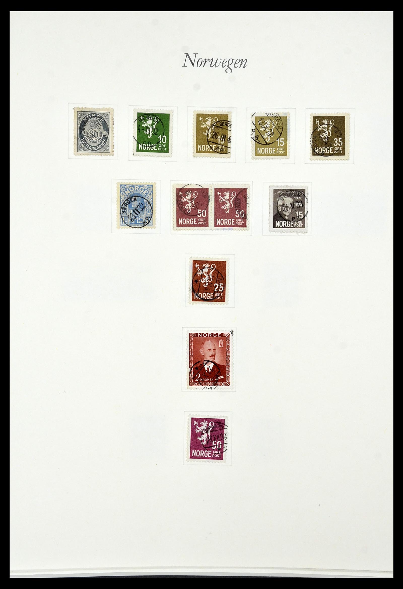 34154 050 - Postzegelverzameling 34154 Noorwegen port 1883-1973.