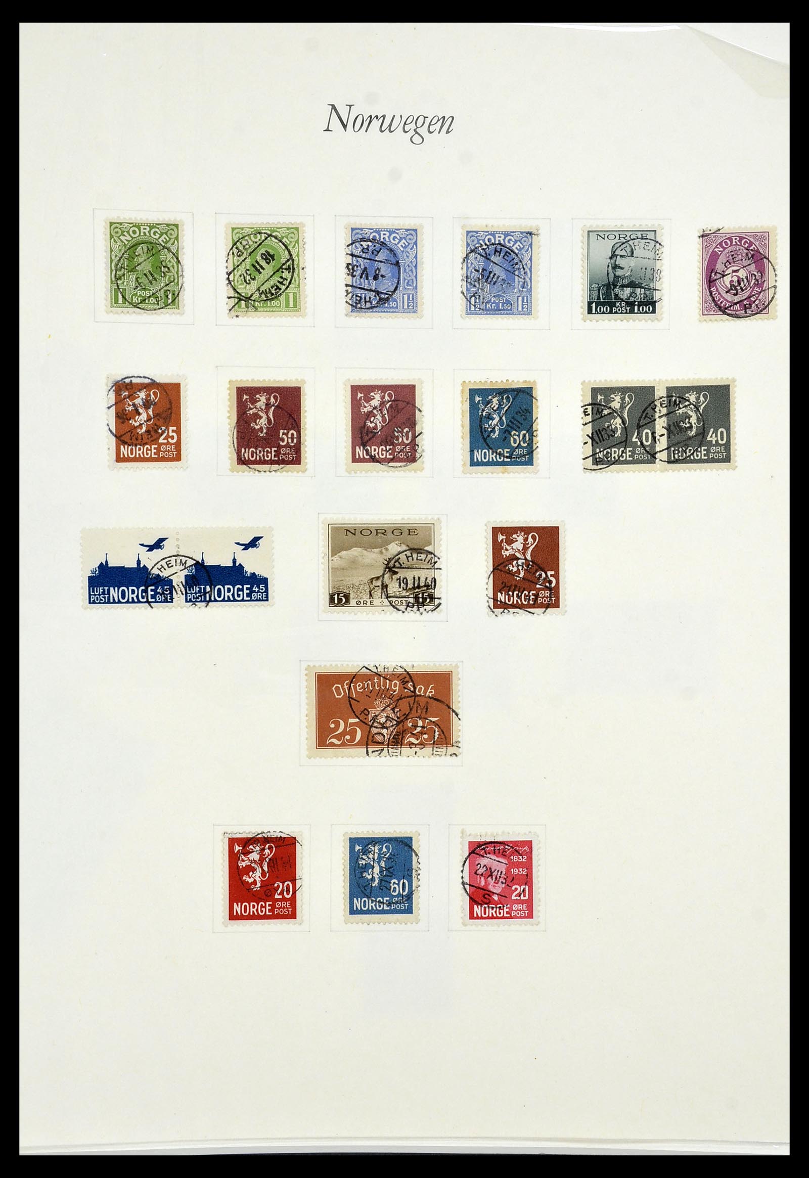 34154 051 - Postzegelverzameling 34154 Noorwegen port 1883-1973.