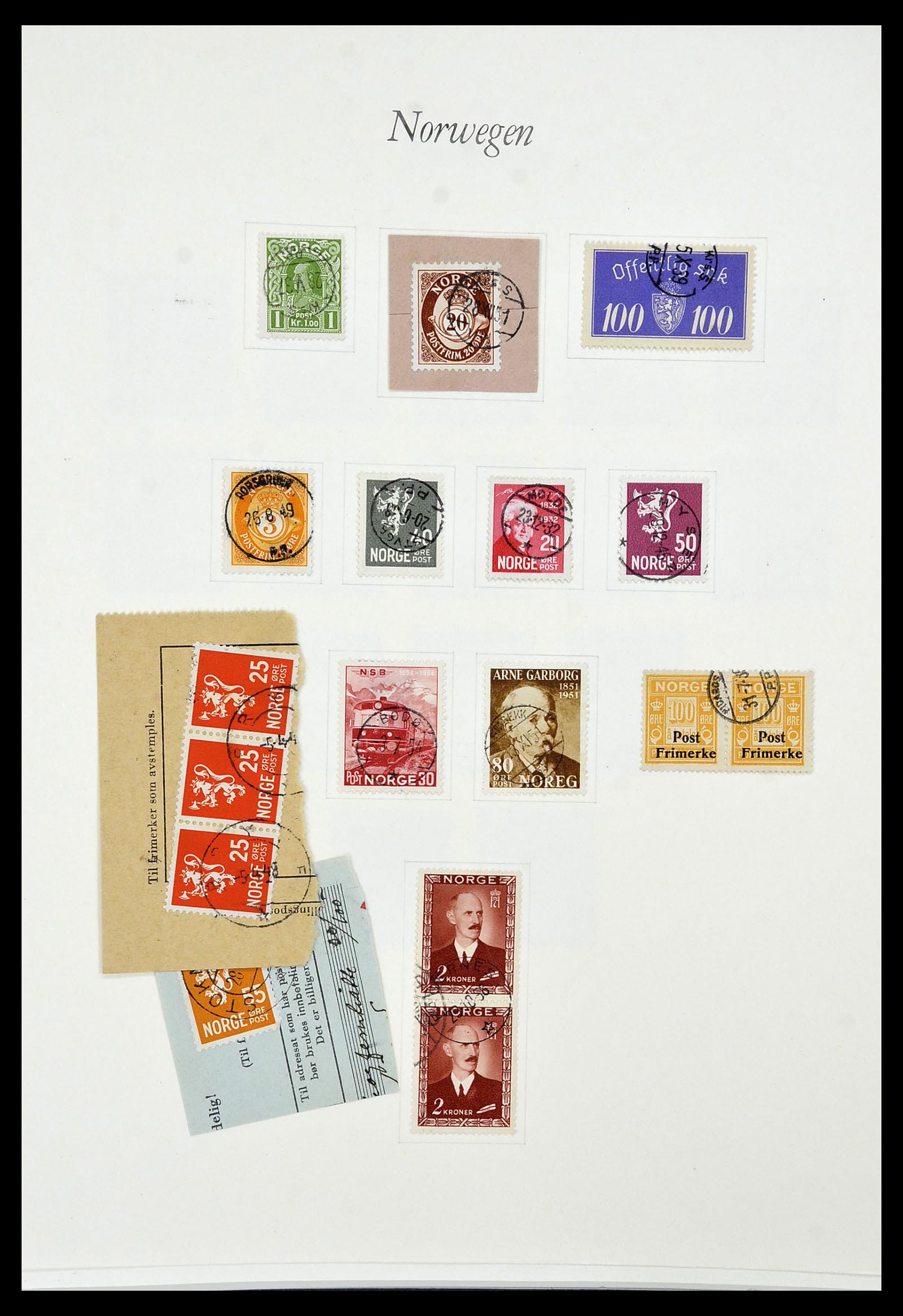 34154 052 - Postzegelverzameling 34154 Noorwegen port 1883-1973.