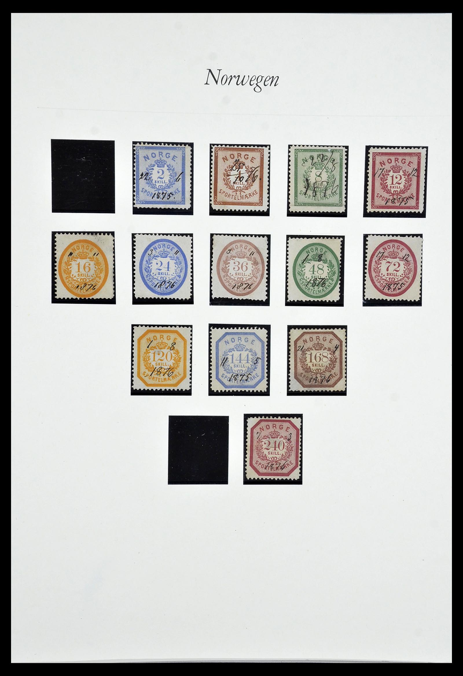 34154 053 - Postzegelverzameling 34154 Noorwegen port 1883-1973.