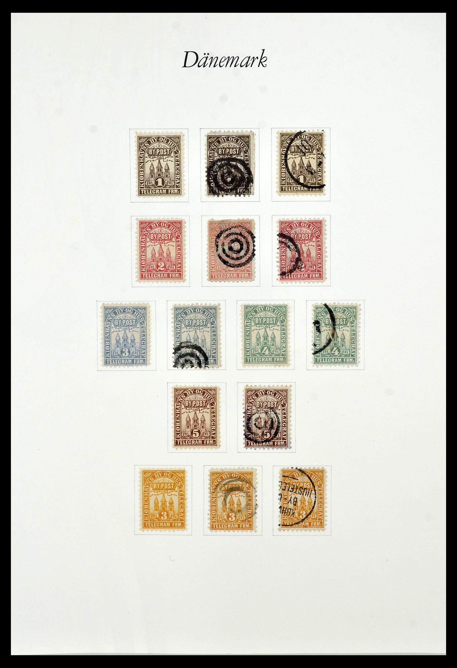 34155 003 - Postzegelverzameling 34155 Denemarken stadspost.