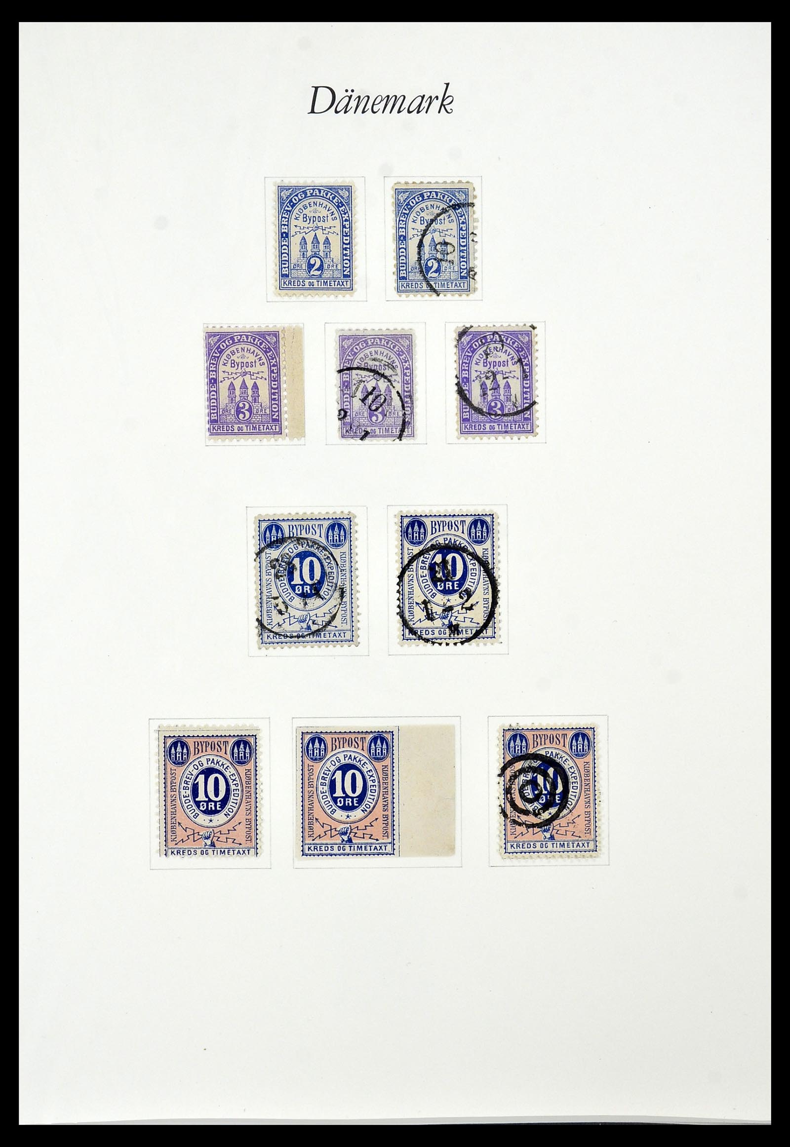 34155 006 - Postzegelverzameling 34155 Denemarken stadspost.