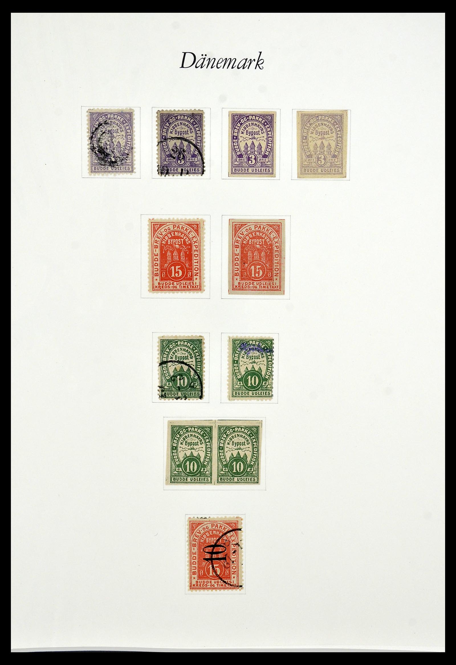34155 007 - Postzegelverzameling 34155 Denemarken stadspost.