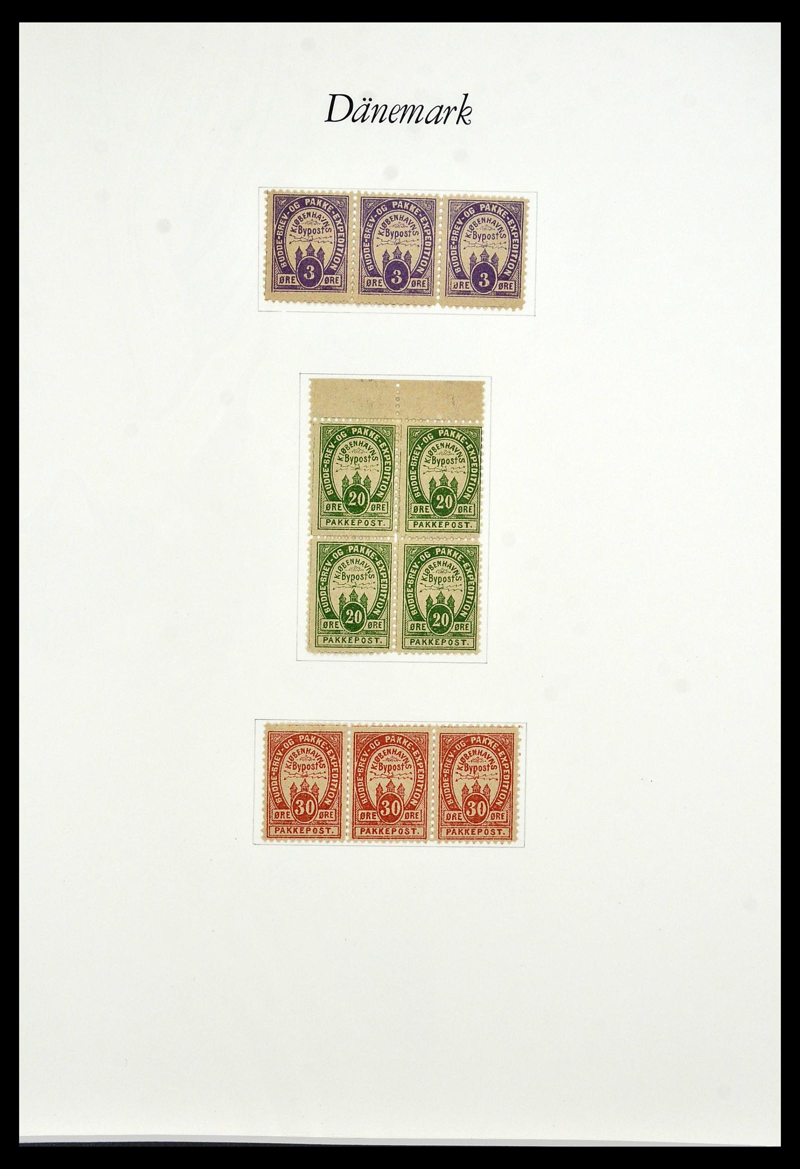 34155 010 - Postzegelverzameling 34155 Denemarken stadspost.