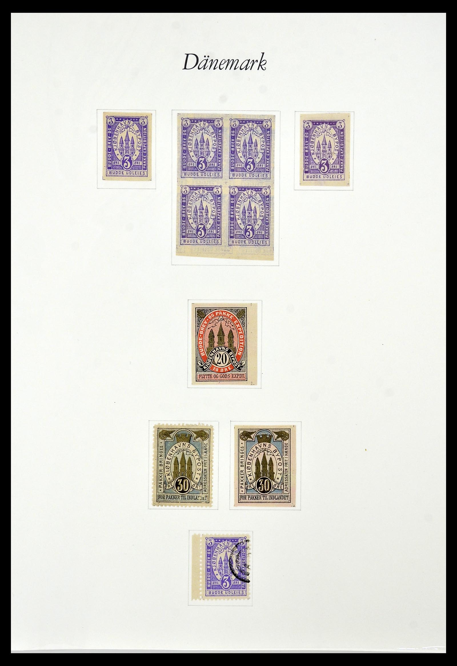 34155 011 - Postzegelverzameling 34155 Denemarken stadspost.