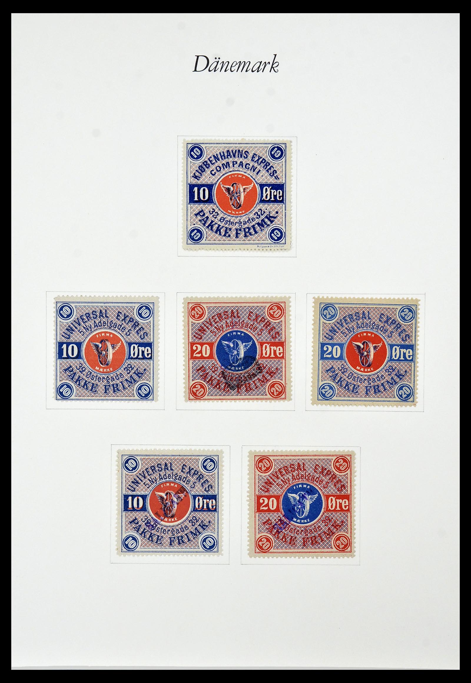 34155 015 - Postzegelverzameling 34155 Denemarken stadspost.