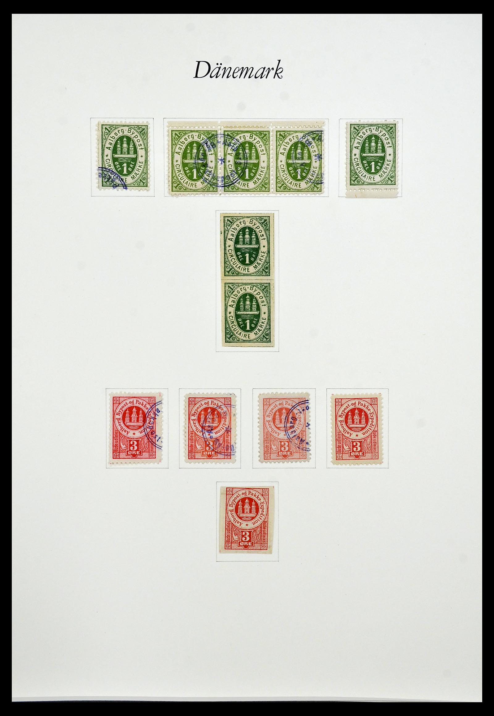 34155 025 - Postzegelverzameling 34155 Denemarken stadspost.