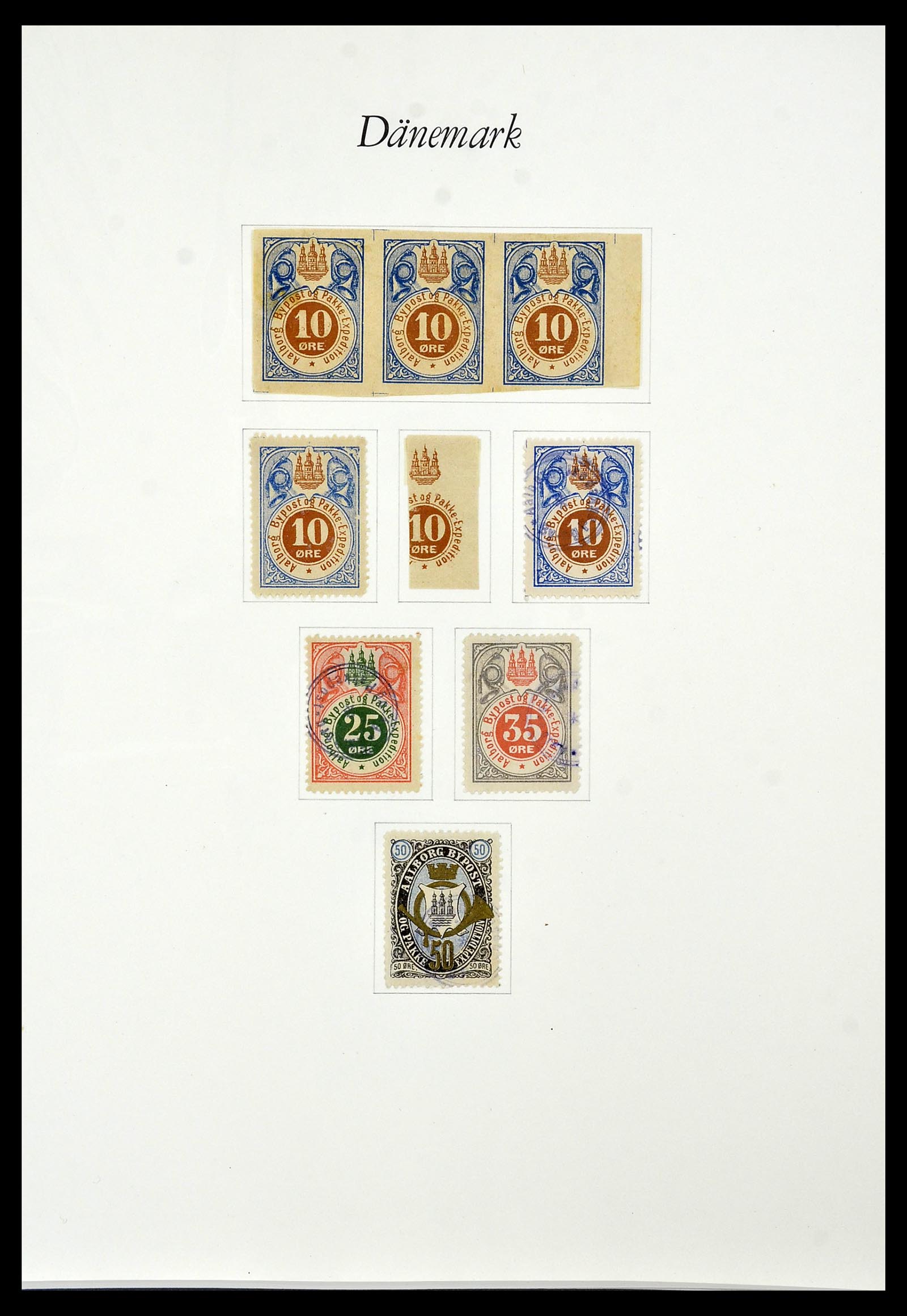 34155 027 - Postzegelverzameling 34155 Denemarken stadspost.