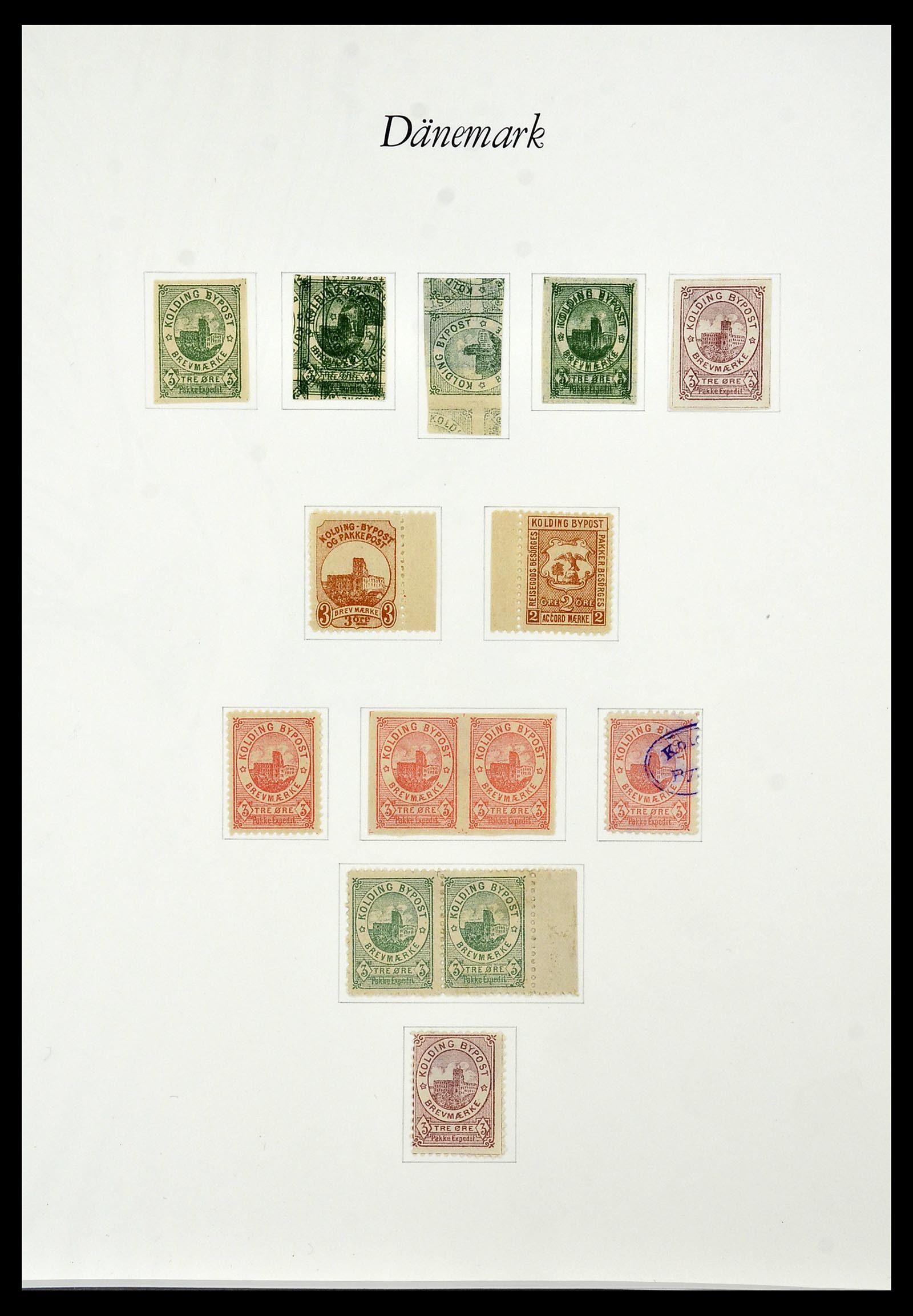 34155 035 - Postzegelverzameling 34155 Denemarken stadspost.