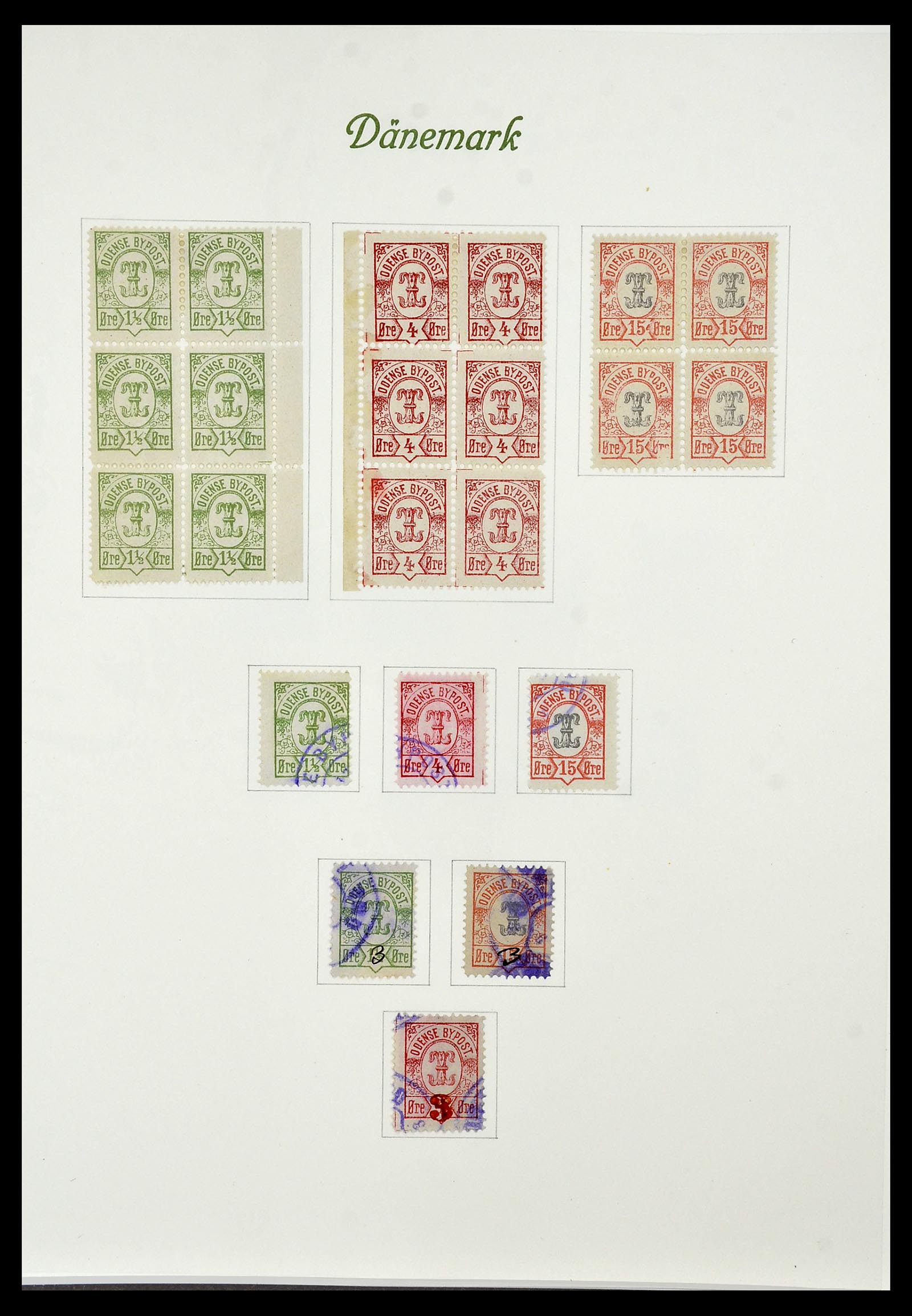 34155 040 - Postzegelverzameling 34155 Denemarken stadspost.