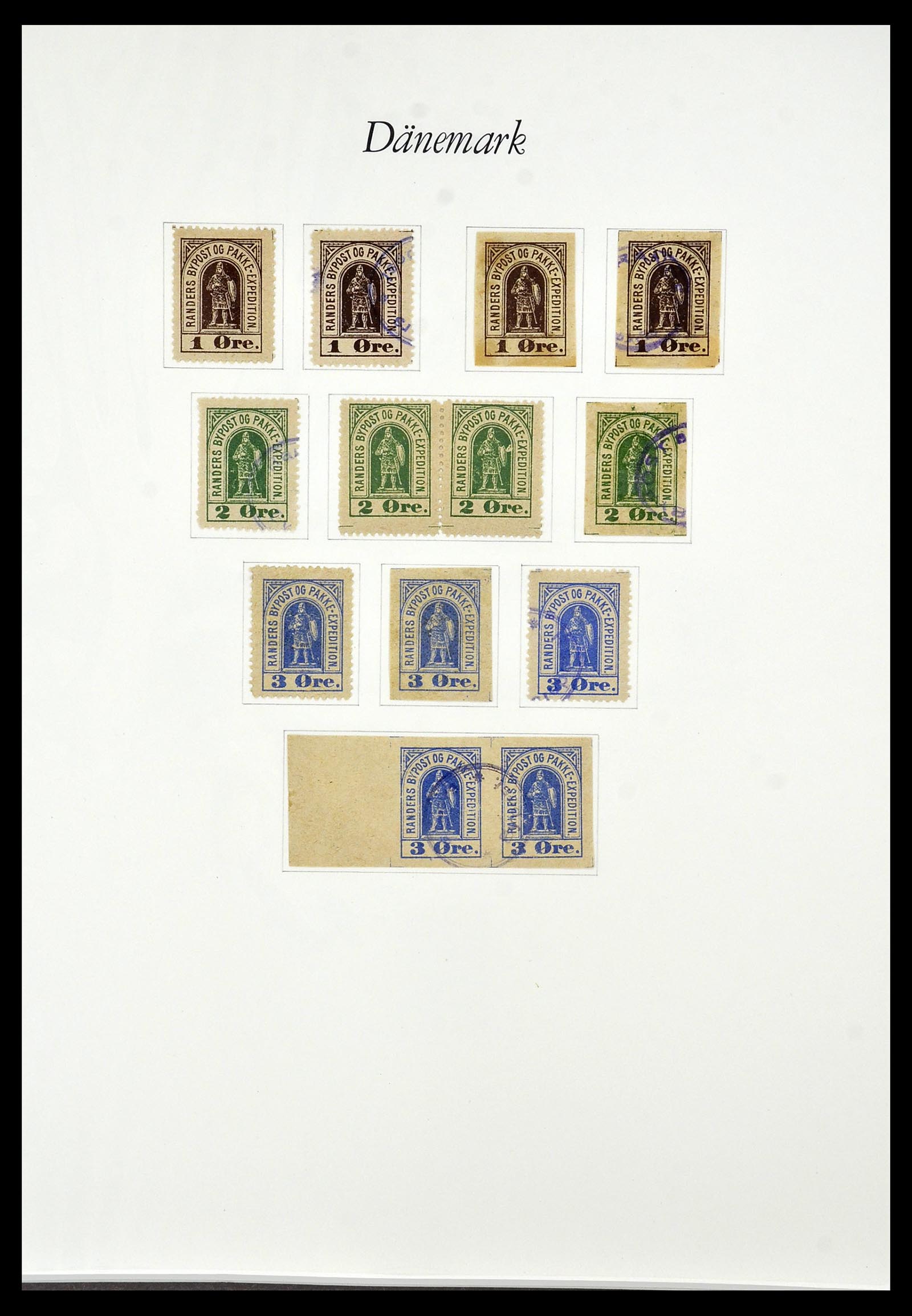 34155 043 - Postzegelverzameling 34155 Denemarken stadspost.