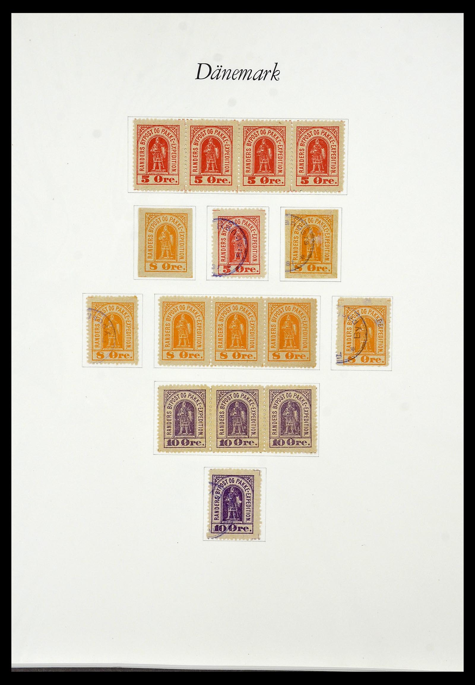34155 044 - Postzegelverzameling 34155 Denemarken stadspost.
