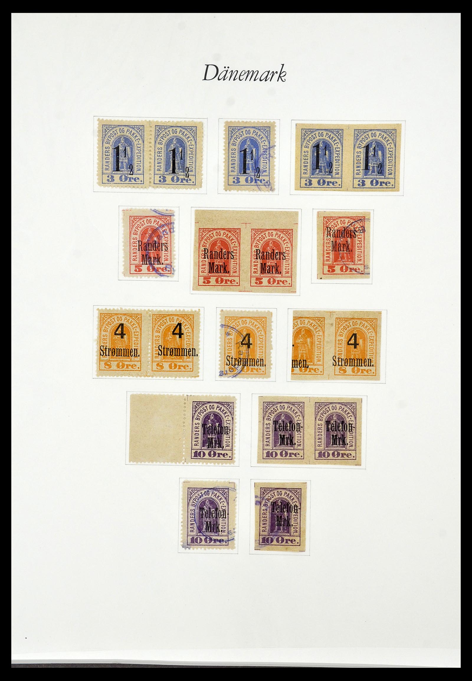 34155 047 - Postzegelverzameling 34155 Denemarken stadspost.