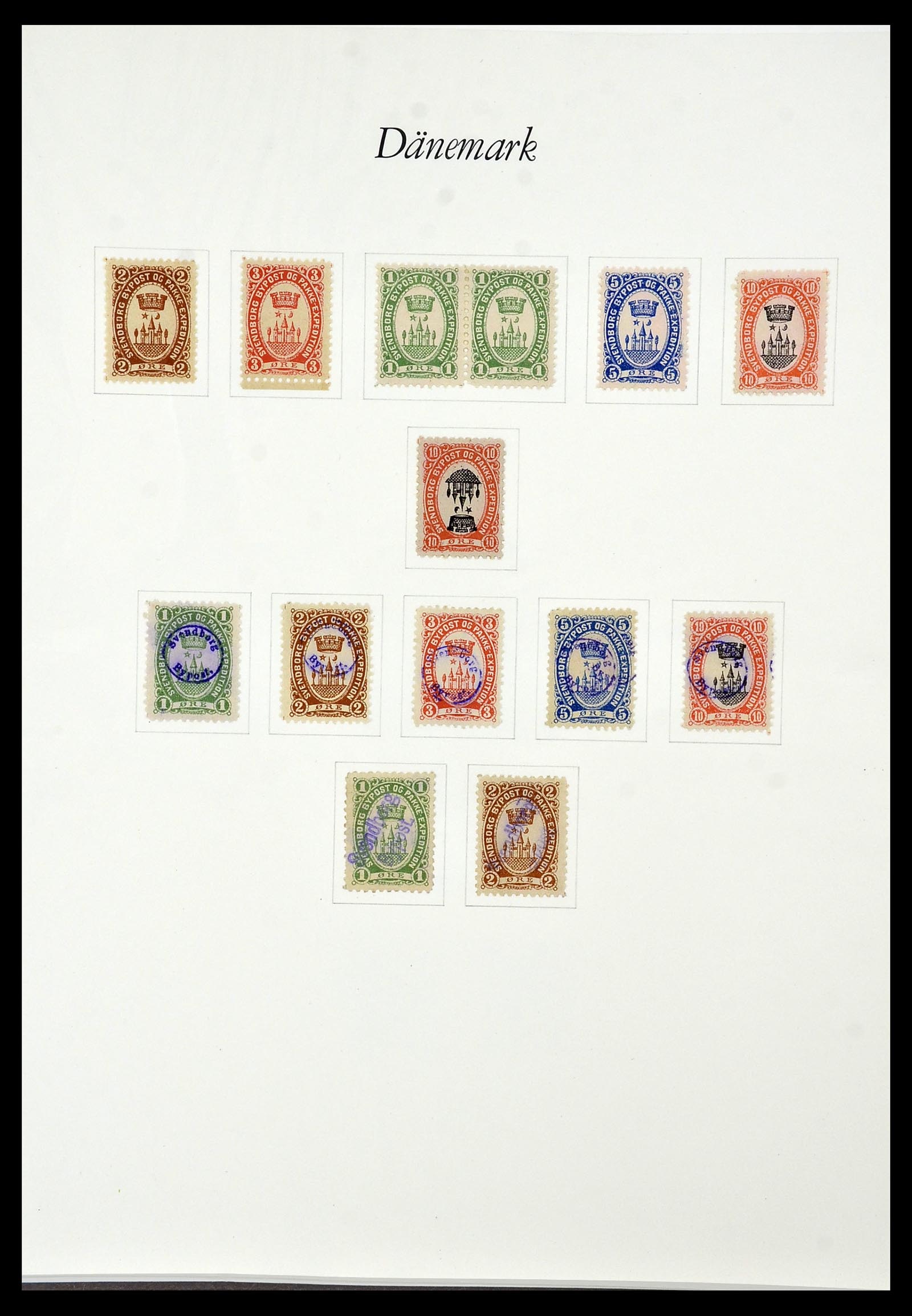 34155 049 - Postzegelverzameling 34155 Denemarken stadspost.
