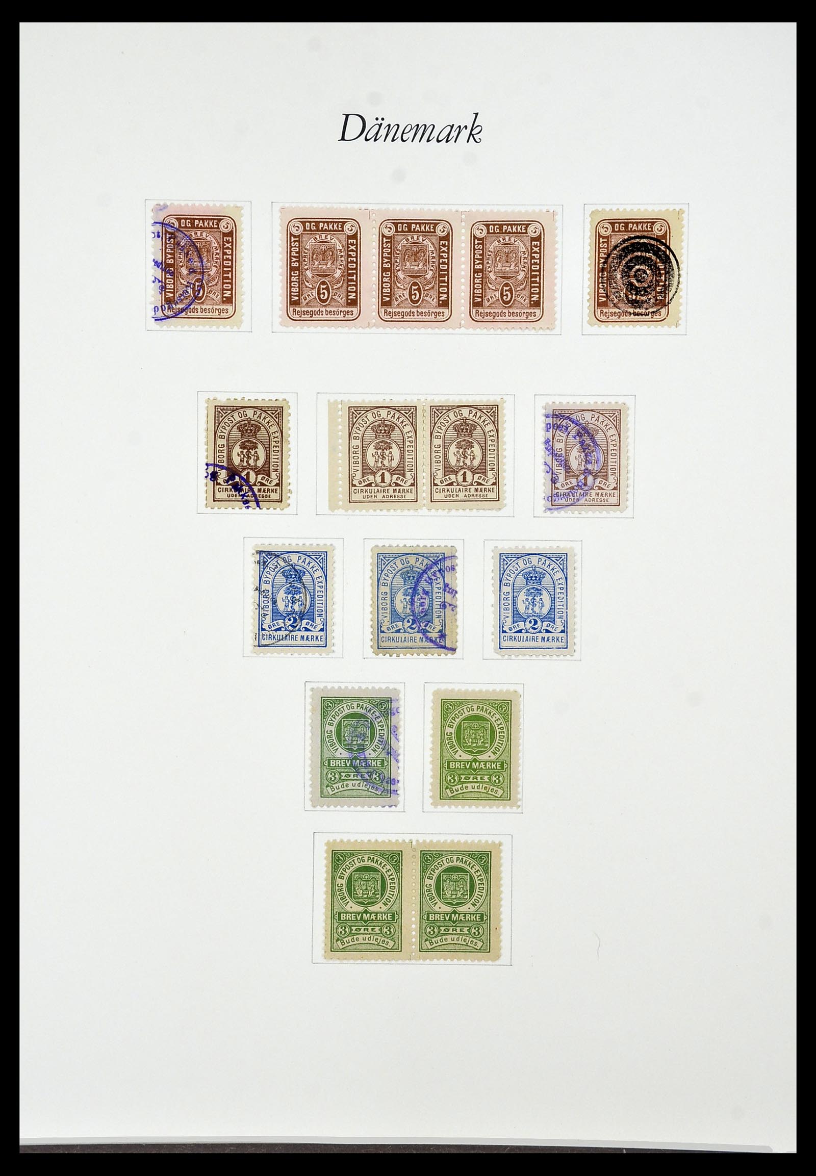 34155 052 - Postzegelverzameling 34155 Denemarken stadspost.