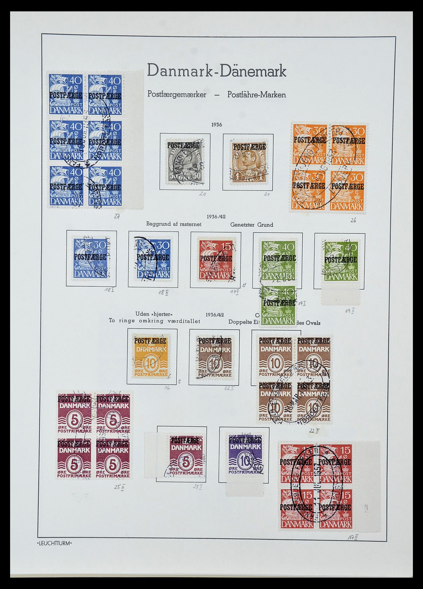 34156 002 - Postzegelverzameling 34156 Denemarken postfaerge 1919-1975.