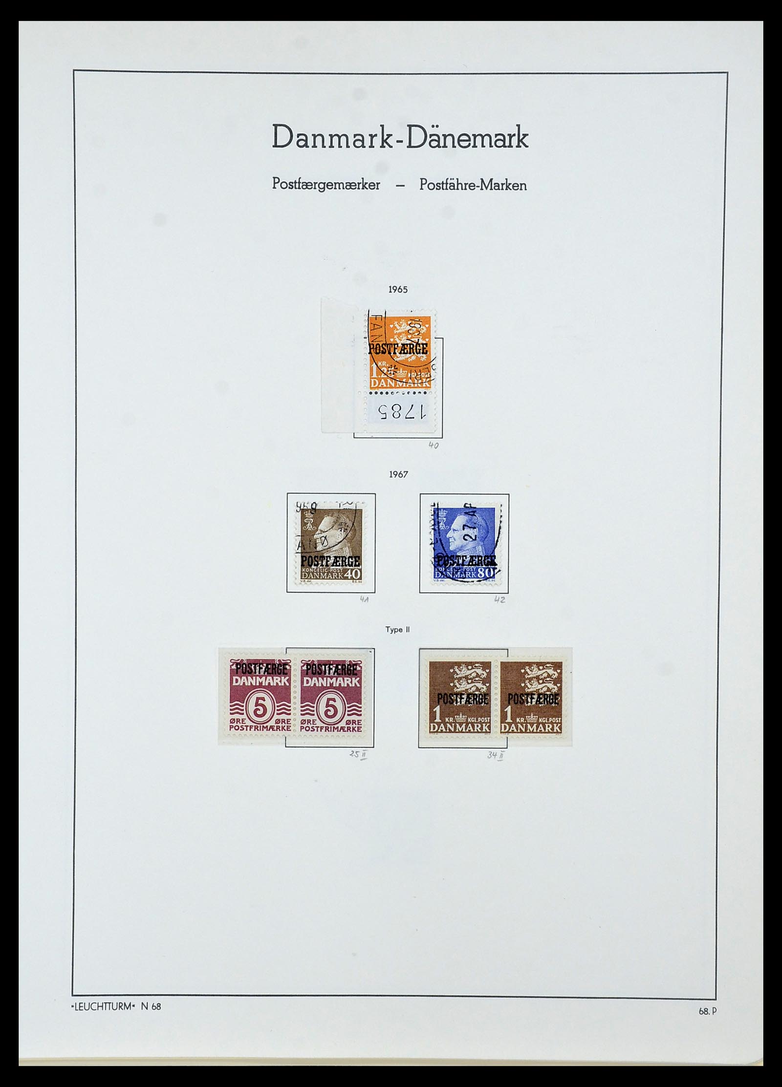 34156 004 - Postzegelverzameling 34156 Denemarken postfaerge 1919-1975.