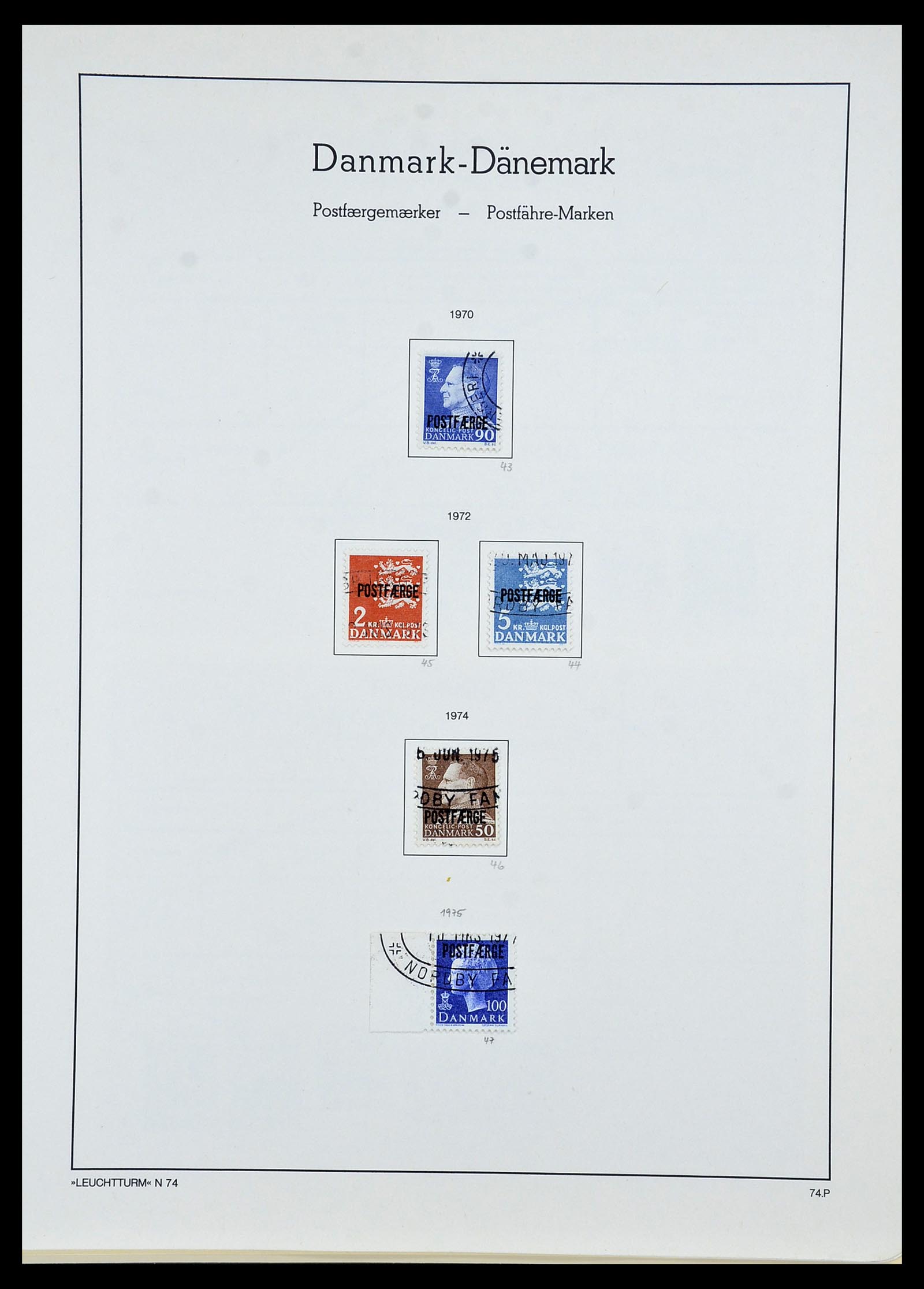 34156 005 - Stamp collection 34156 Denmark postfaerge 1919-1975.