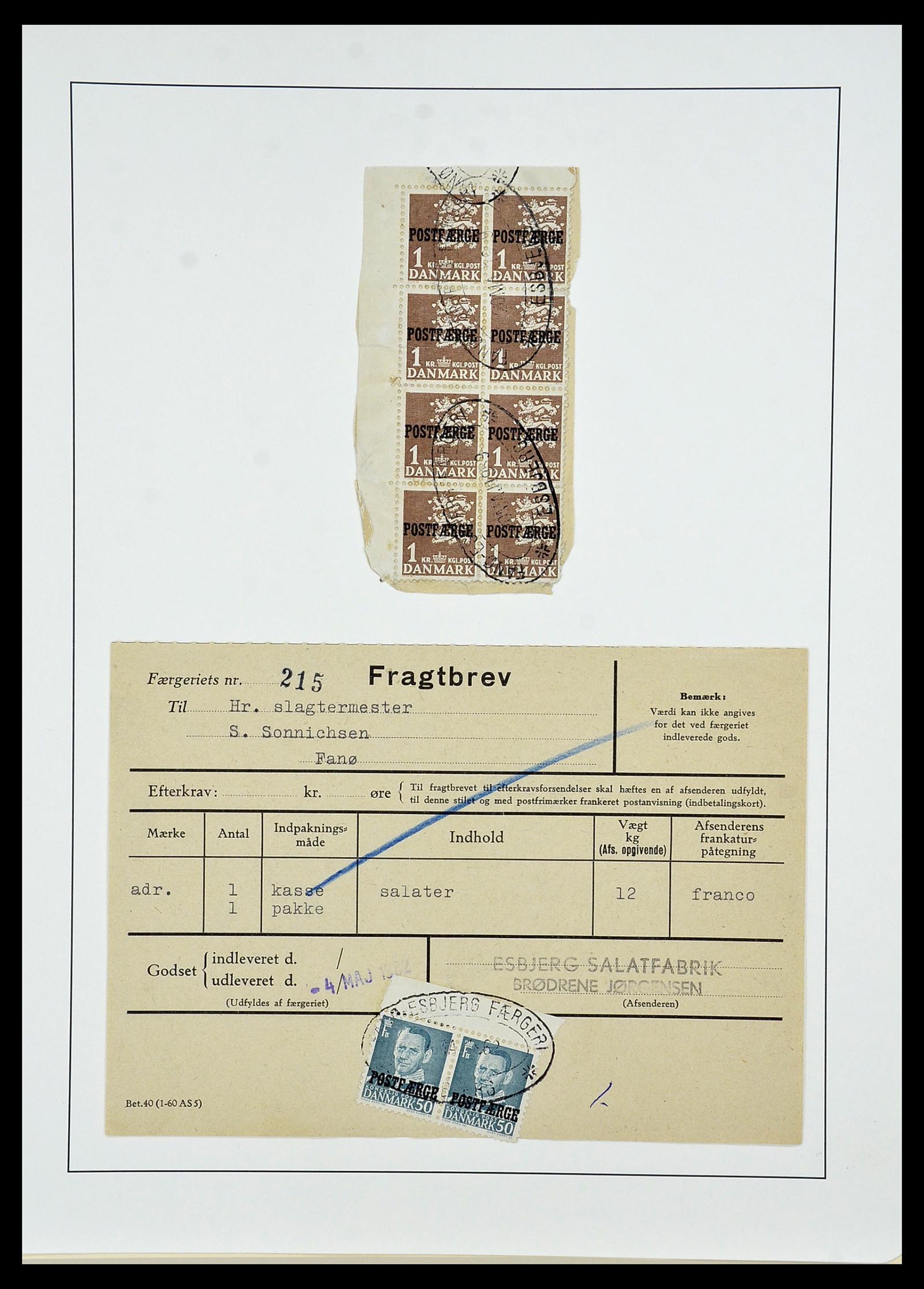 34156 007 - Postzegelverzameling 34156 Denemarken postfaerge 1919-1975.