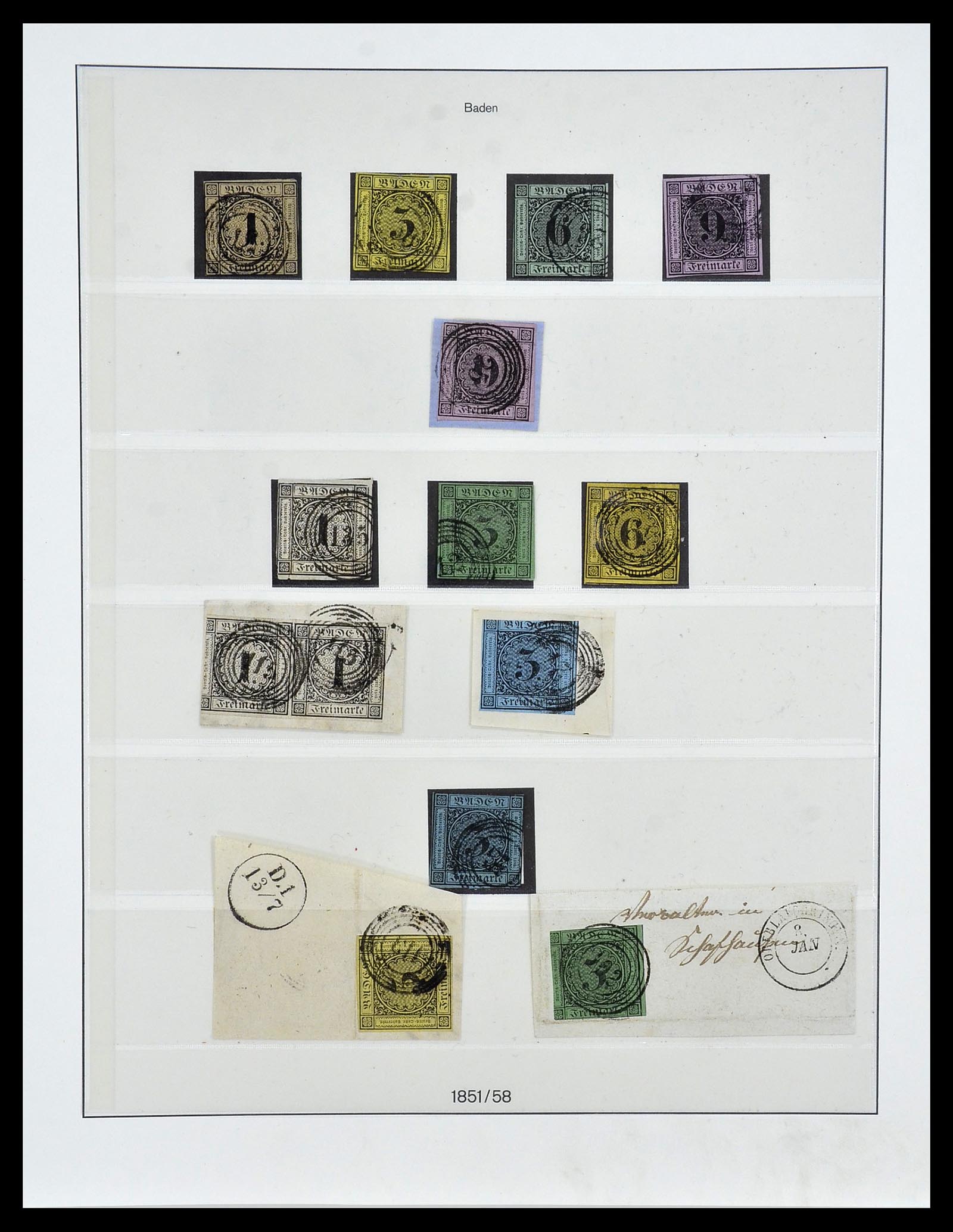 34158 001 - Postzegelverzameling 34158 Oud Duitse Staten 1850-1870.