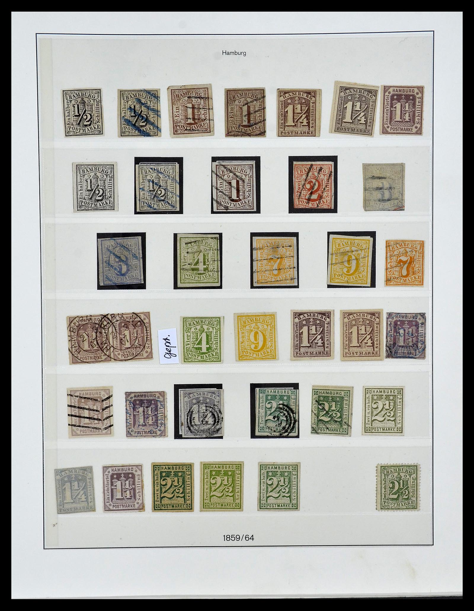 34158 011 - Postzegelverzameling 34158 Oud Duitse Staten 1850-1870.