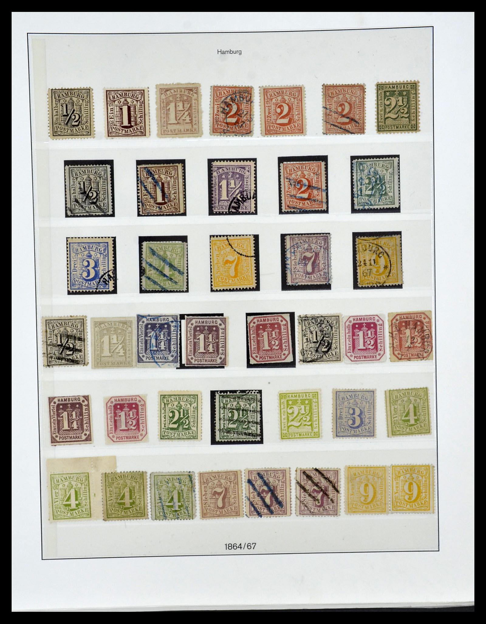 34158 012 - Postzegelverzameling 34158 Oud Duitse Staten 1850-1870.