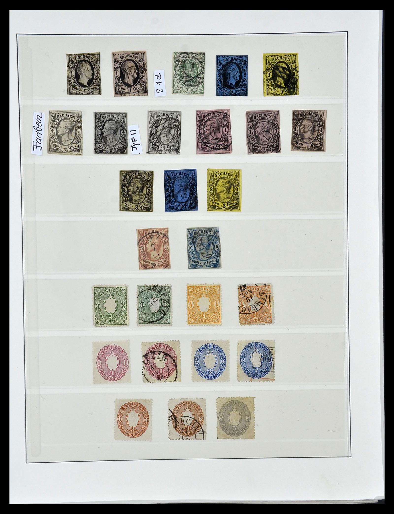 34158 035 - Postzegelverzameling 34158 Oud Duitse Staten 1850-1870.