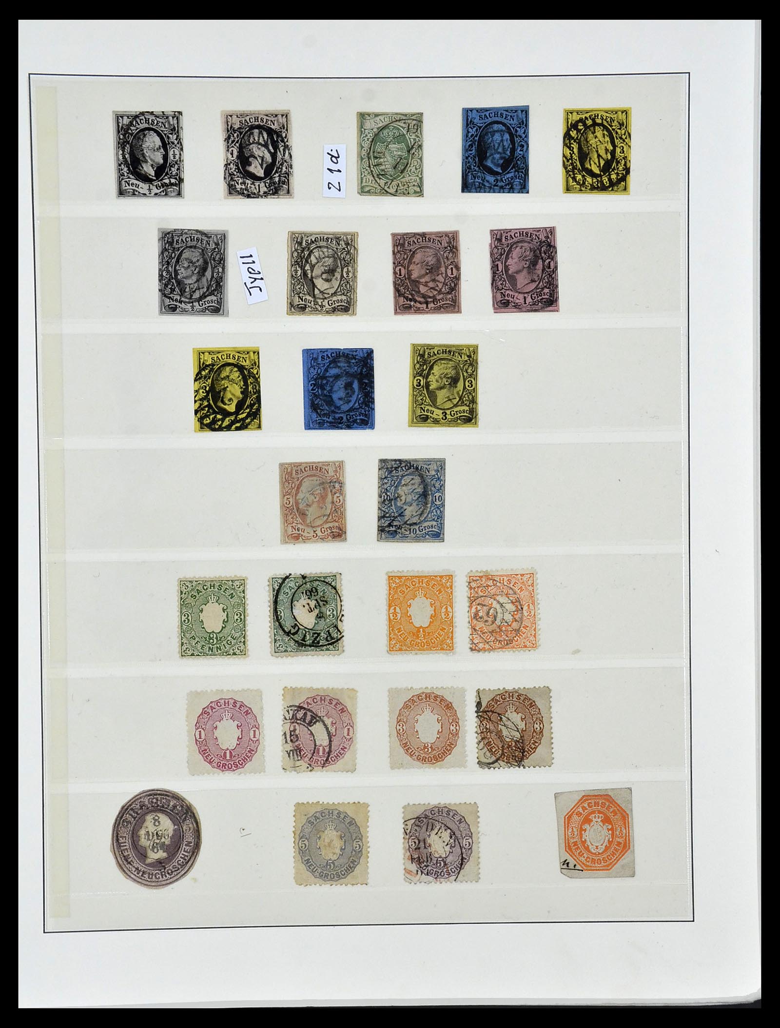 34158 036 - Postzegelverzameling 34158 Oud Duitse Staten 1850-1870.