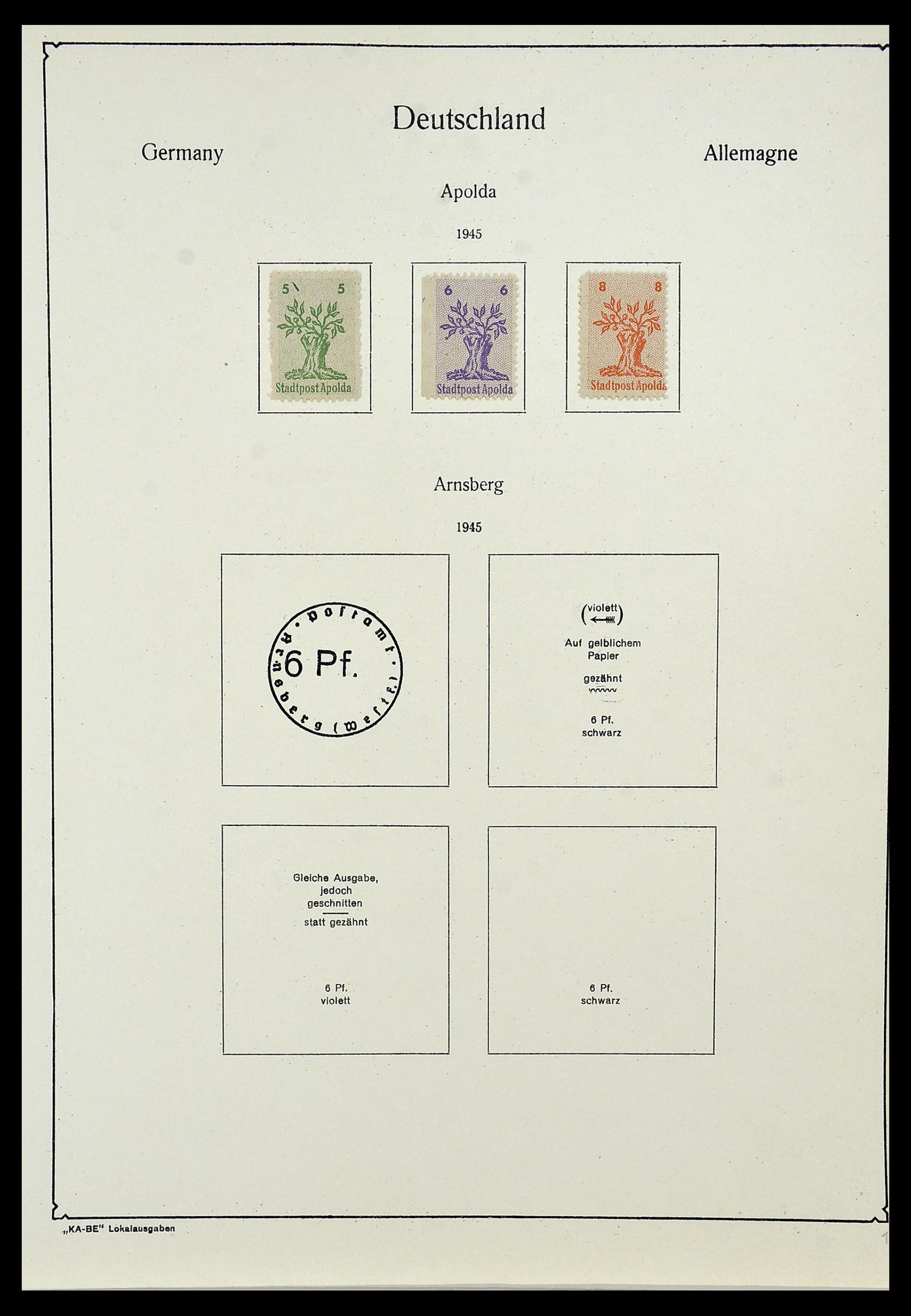 34162 001 - Postzegelverzameling 34162 Duitsland lokaal uitgaven 1945-1946.
