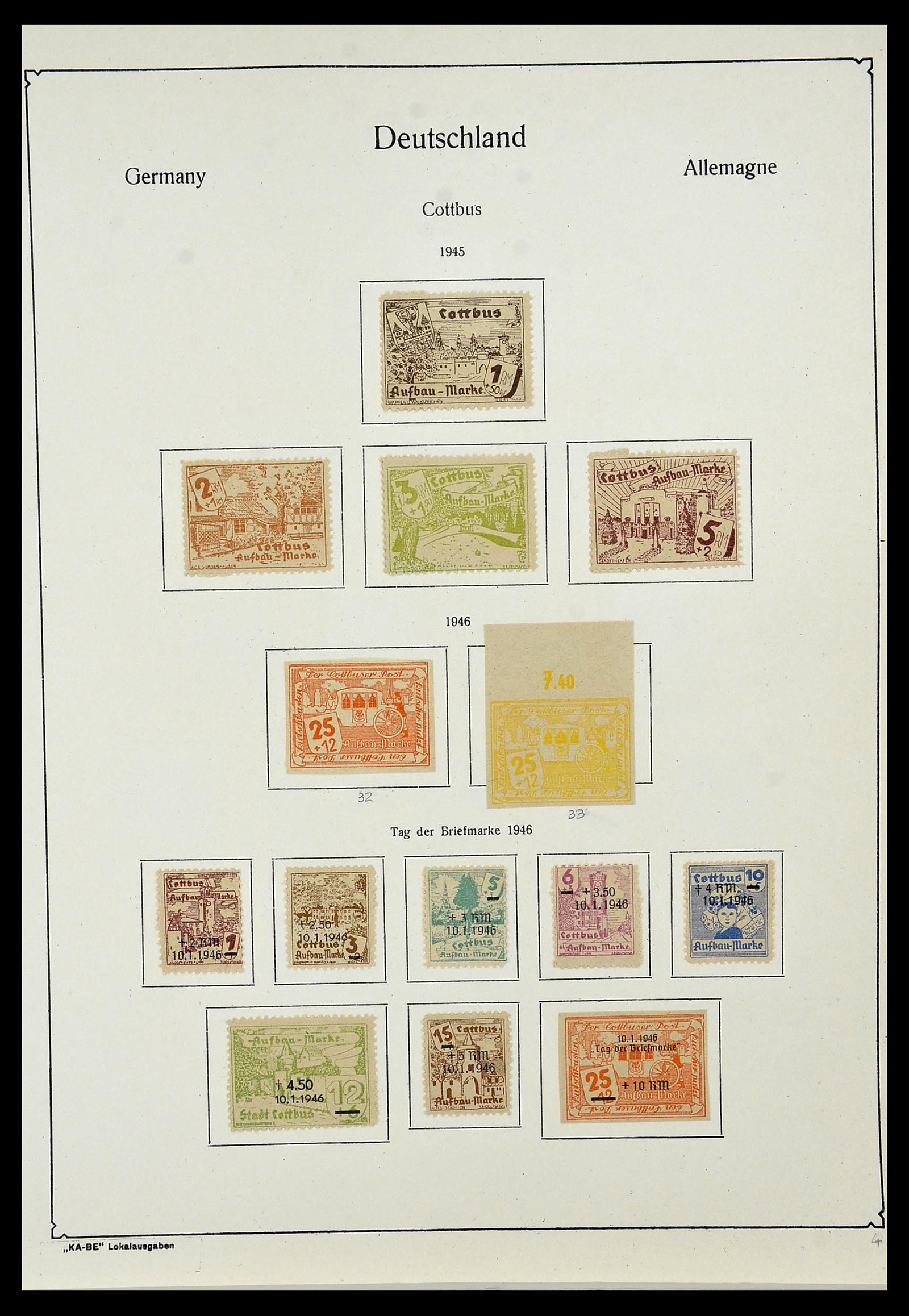 34162 004 - Postzegelverzameling 34162 Duitsland lokaal uitgaven 1945-1946.