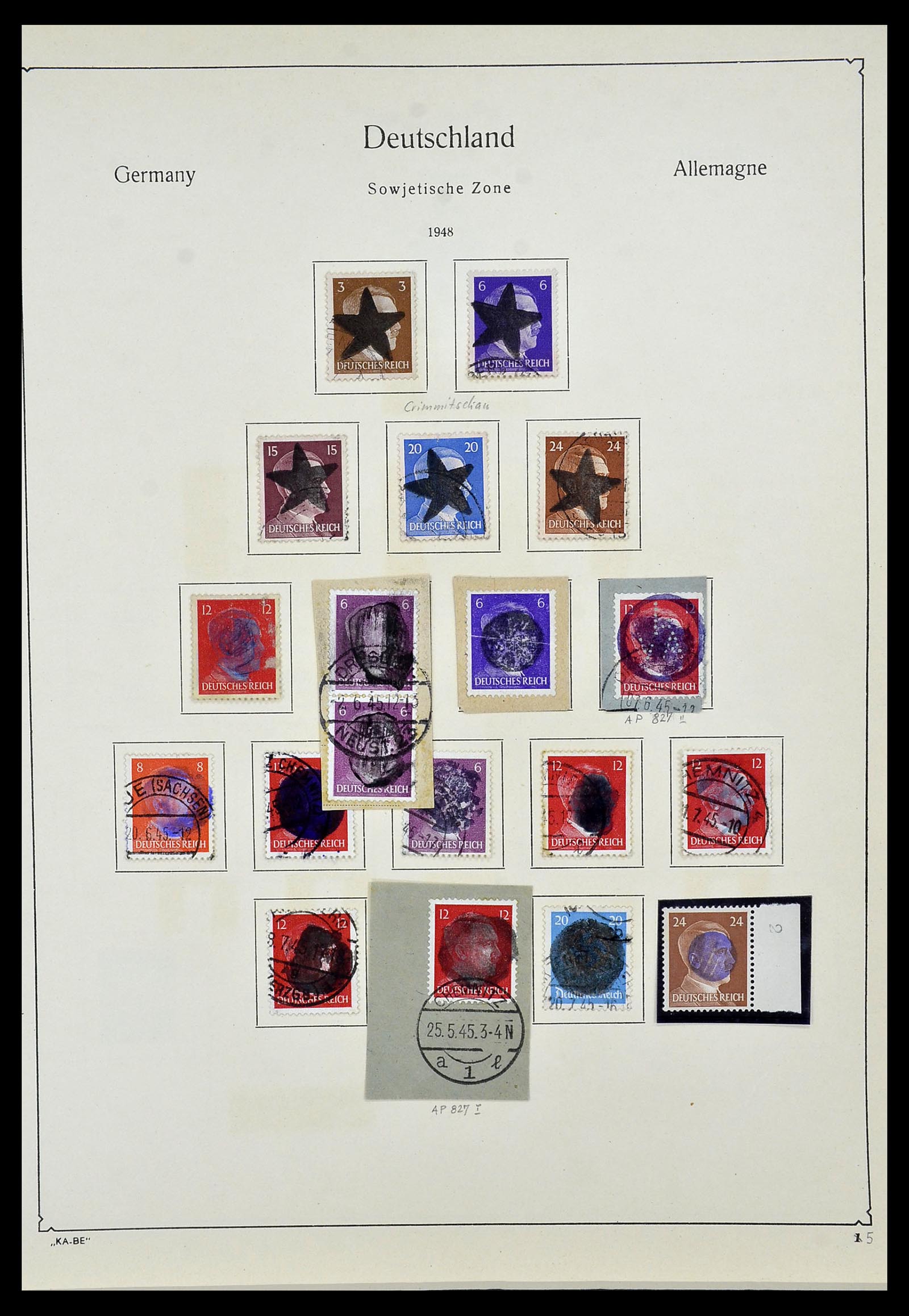 34162 005 - Postzegelverzameling 34162 Duitsland lokaal uitgaven 1945-1946.