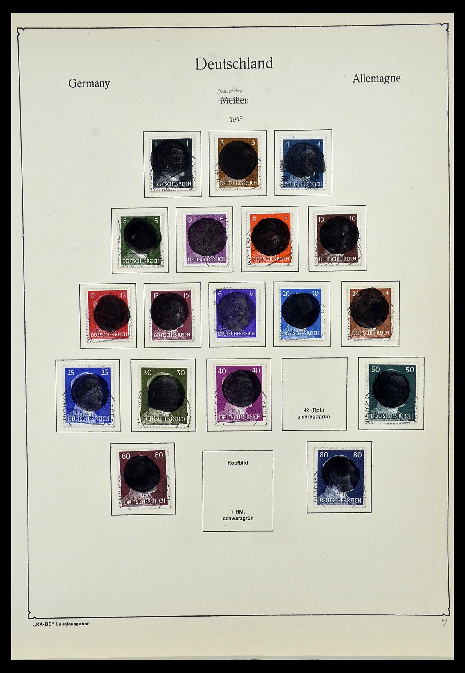 34162 007 - Postzegelverzameling 34162 Duitsland lokaal uitgaven 1945-1946.