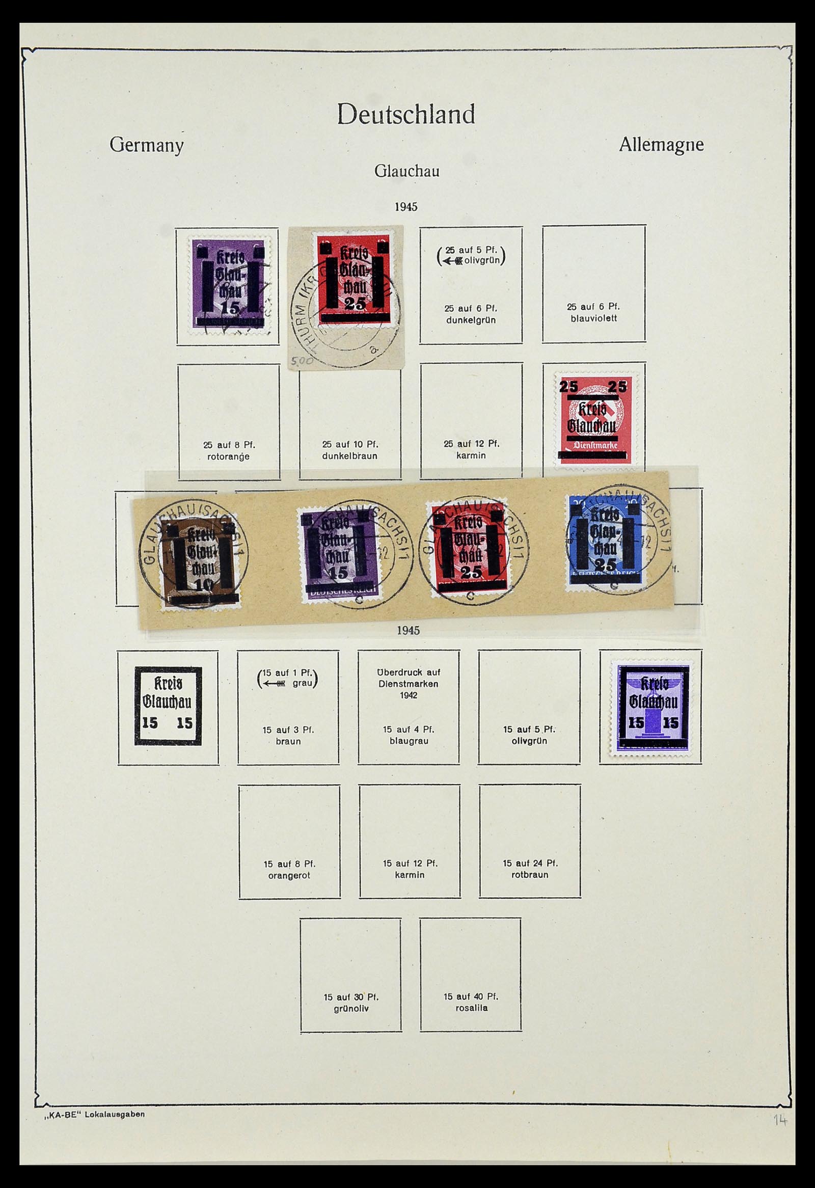 34162 013 - Postzegelverzameling 34162 Duitsland lokaal uitgaven 1945-1946.