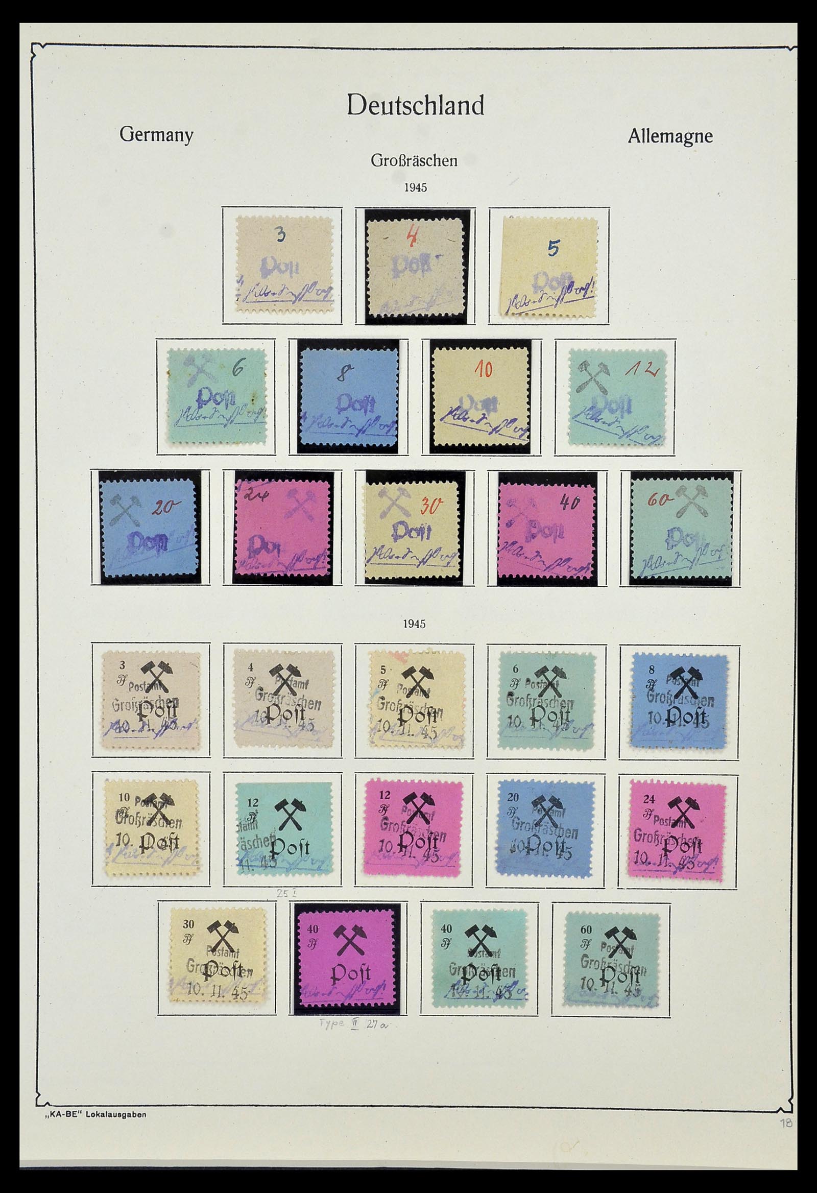 34162 017 - Postzegelverzameling 34162 Duitsland lokaal uitgaven 1945-1946.