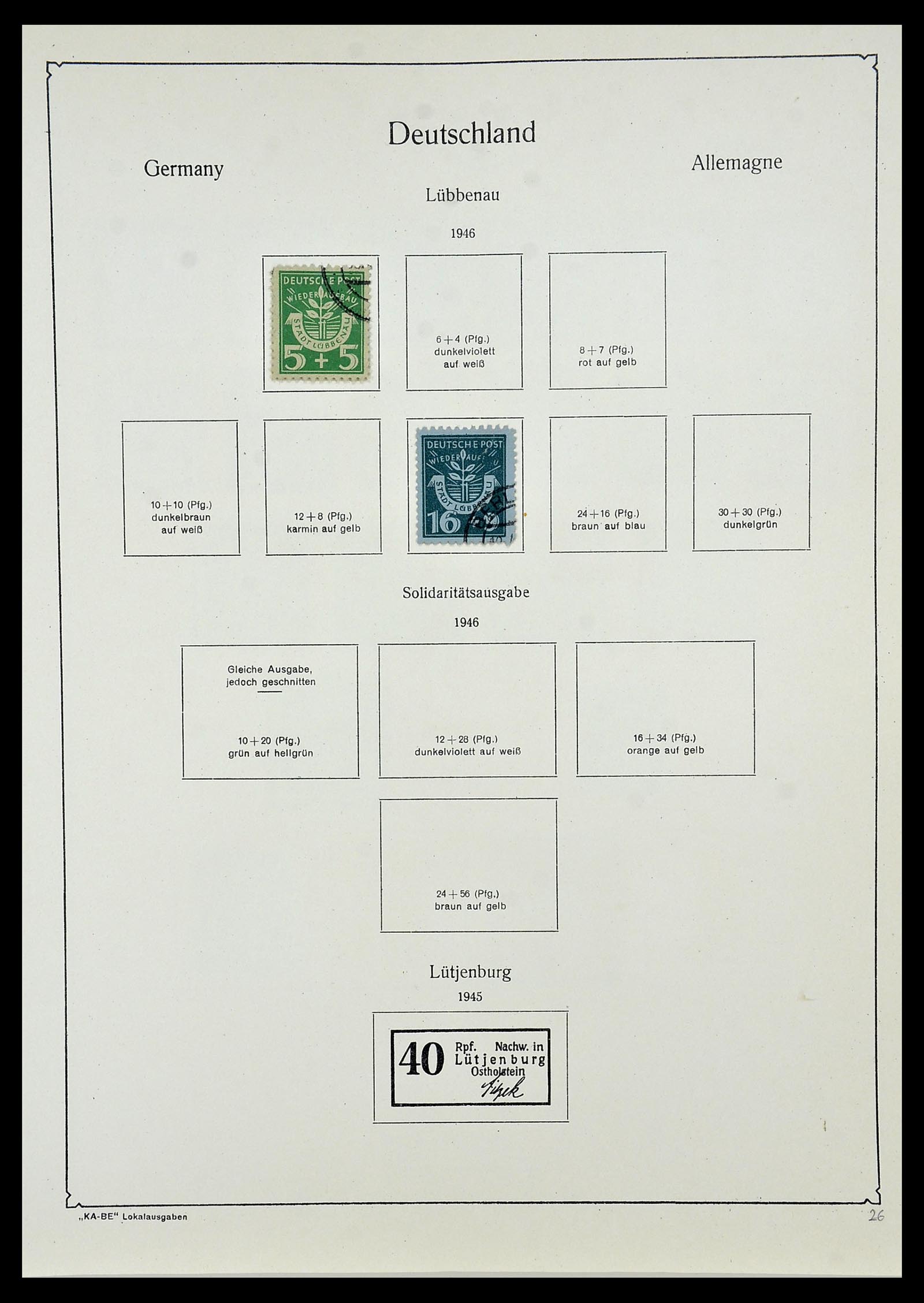 34162 027 - Postzegelverzameling 34162 Duitsland lokaal uitgaven 1945-1946.
