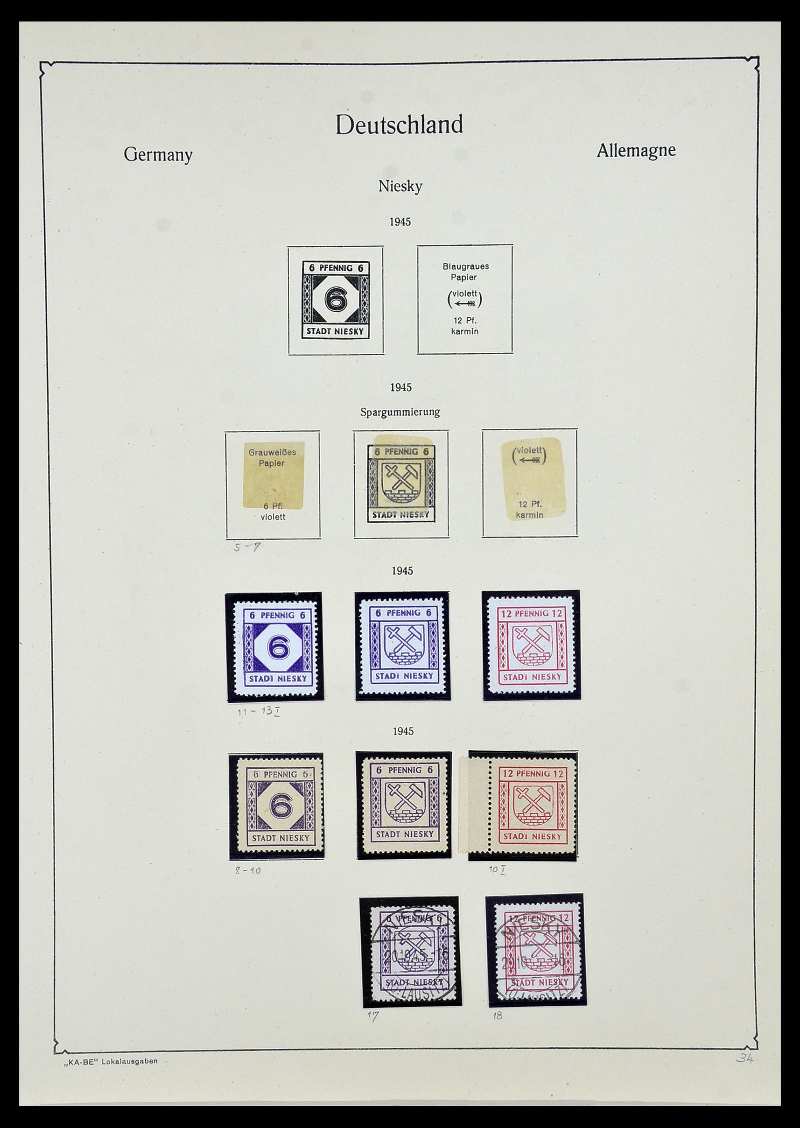 34162 033 - Postzegelverzameling 34162 Duitsland lokaal uitgaven 1945-1946.