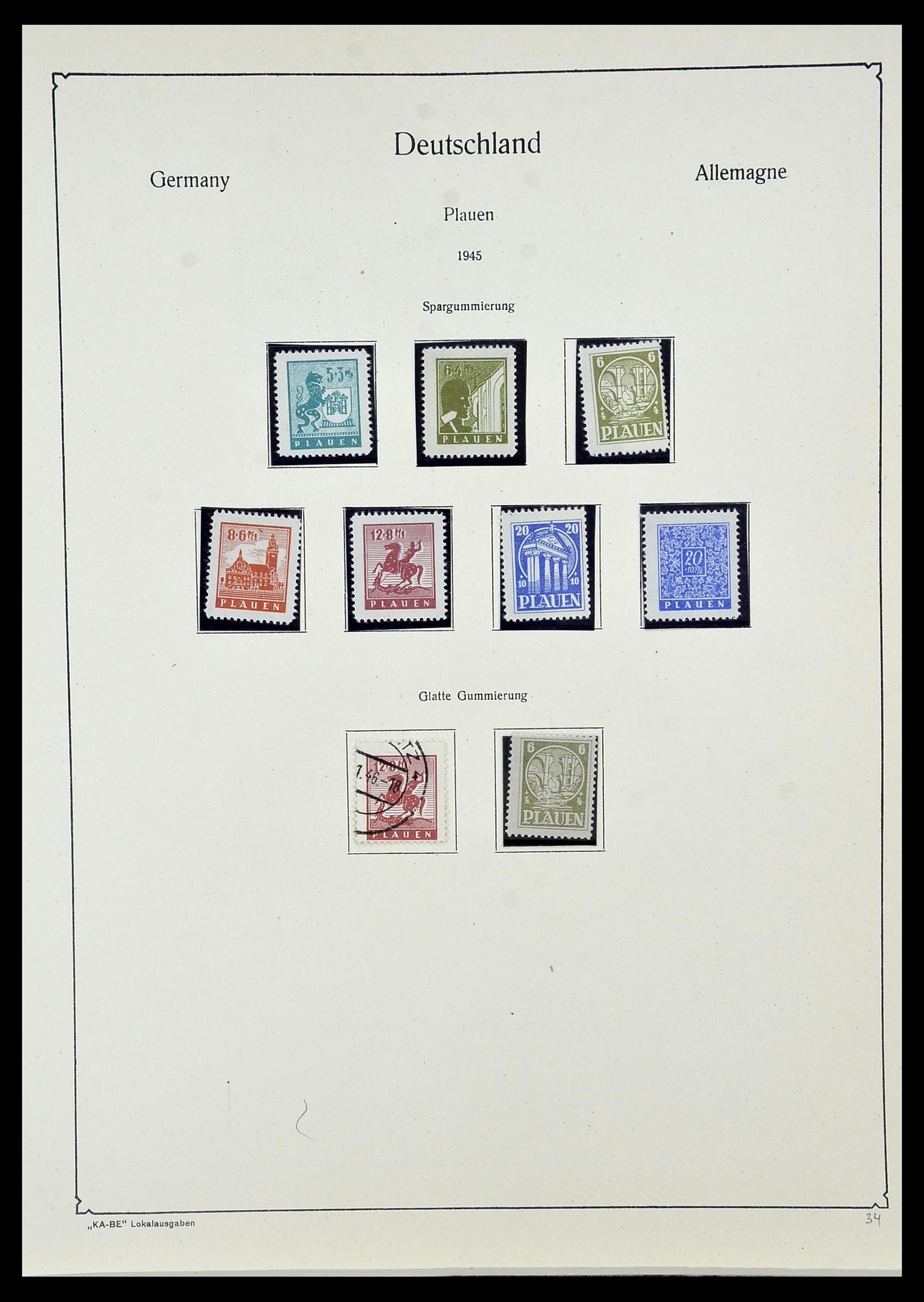 34162 034 - Postzegelverzameling 34162 Duitsland lokaal uitgaven 1945-1946.