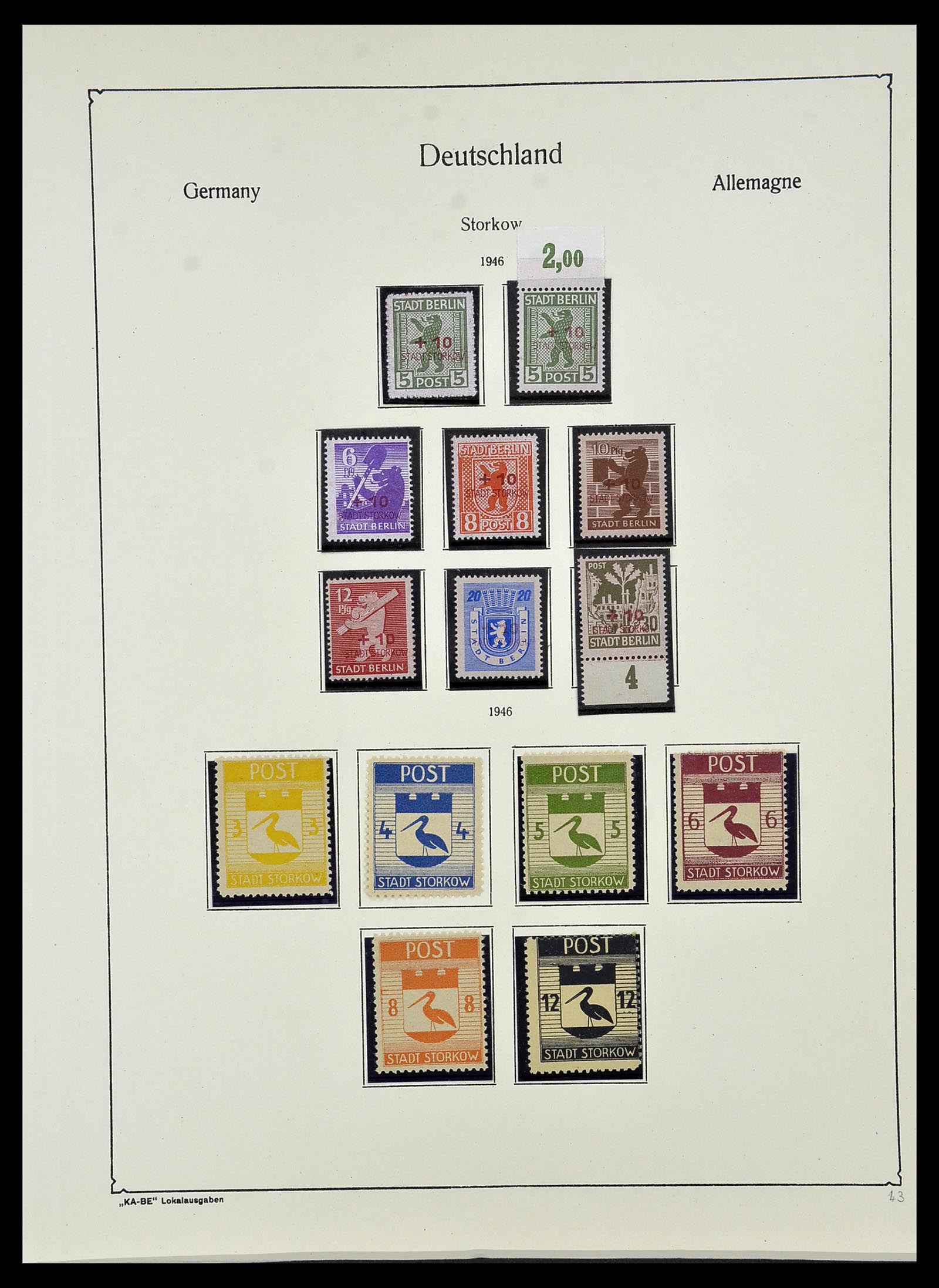 34162 045 - Postzegelverzameling 34162 Duitsland lokaal uitgaven 1945-1946.